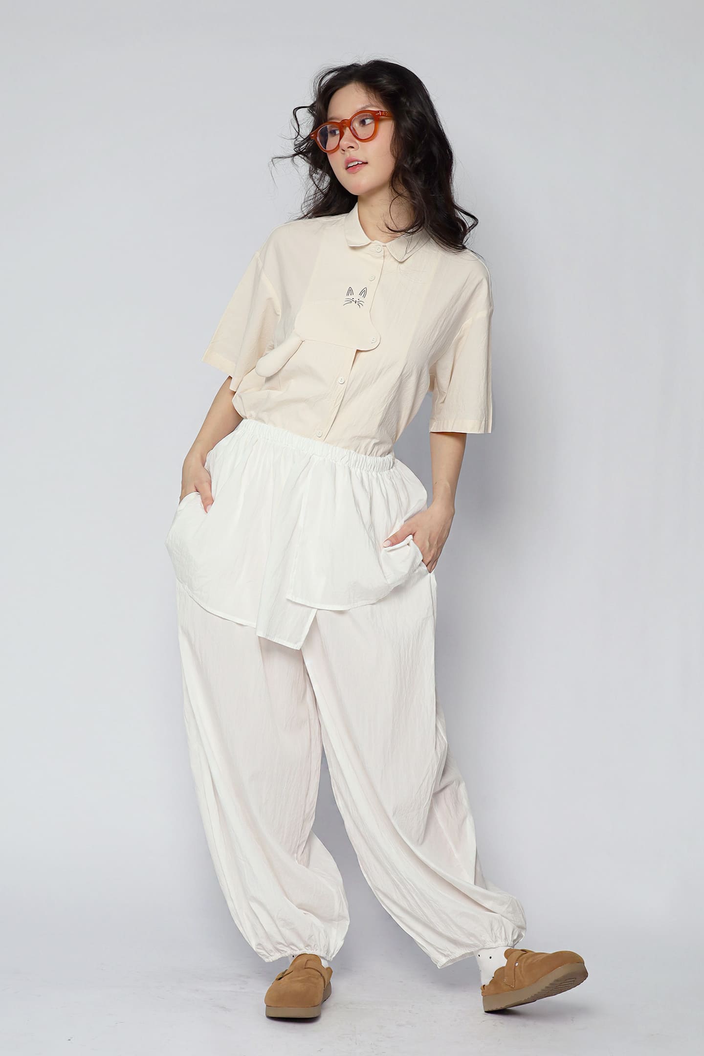 JOY - Luneo Layer Pants in White