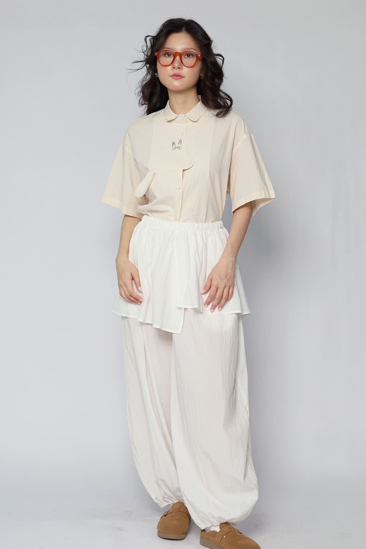 JOY - Luneo Layer Pants in White