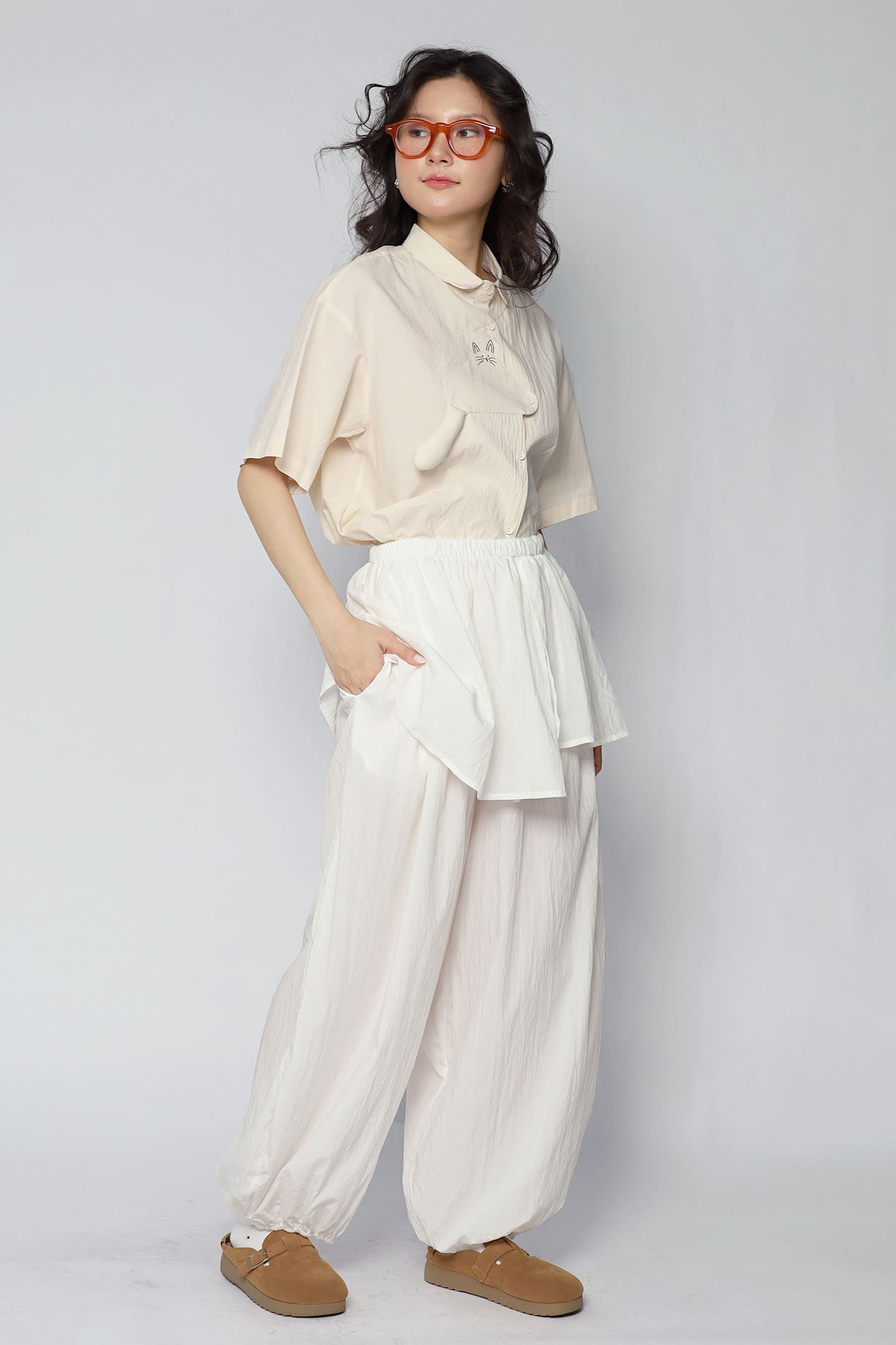 JOY - Luneo Layer Pants in White