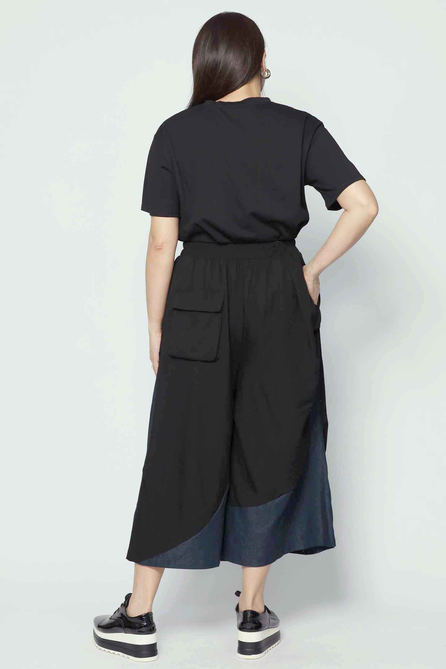 Maddox Culottes in Black Denim