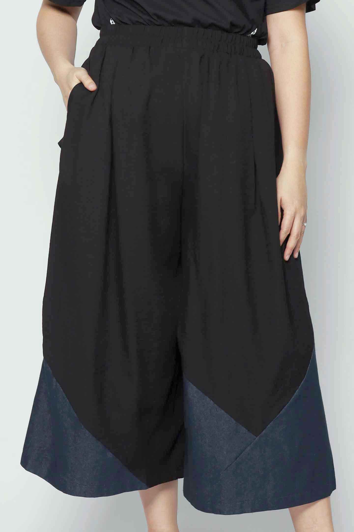 Maddox Culottes in Black Denim