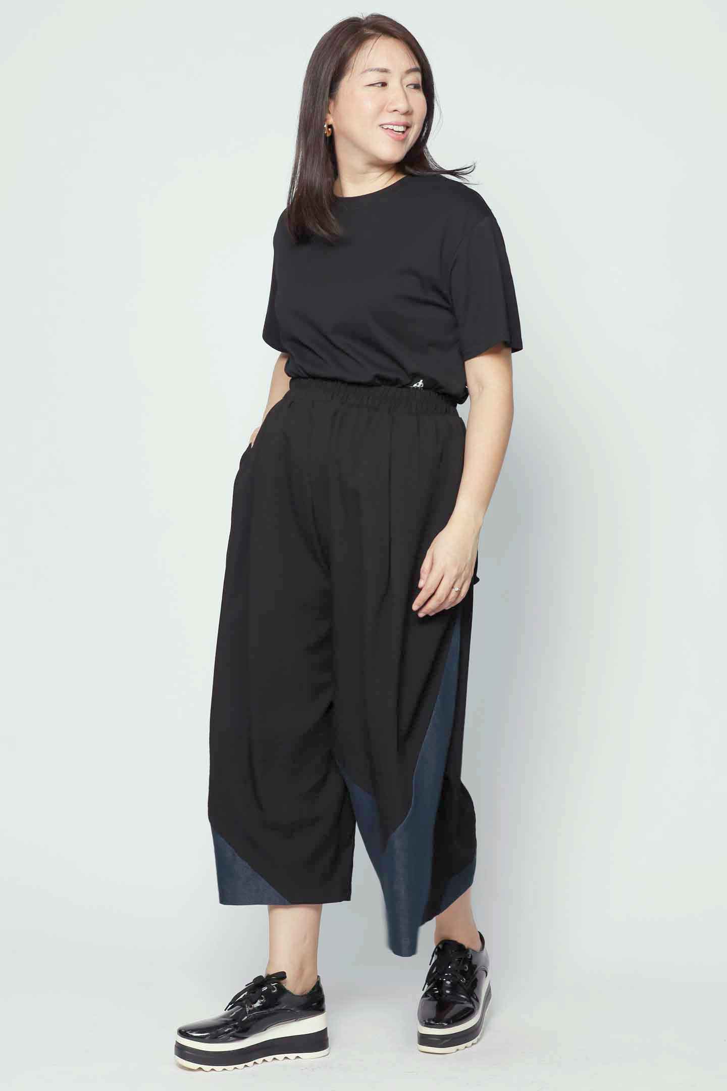 Maddox Culottes in Black Denim