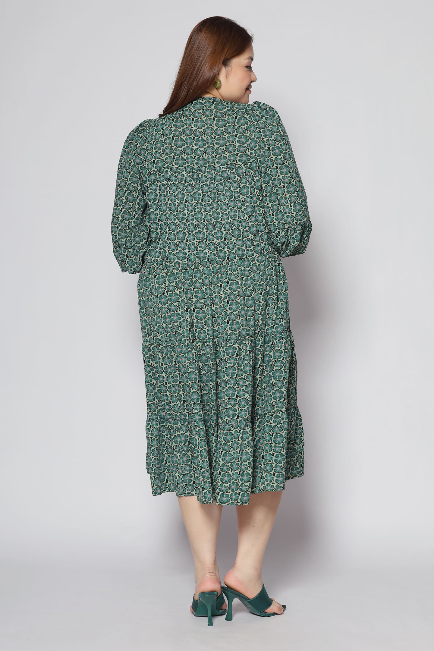 Maggie Dress in Green Floral