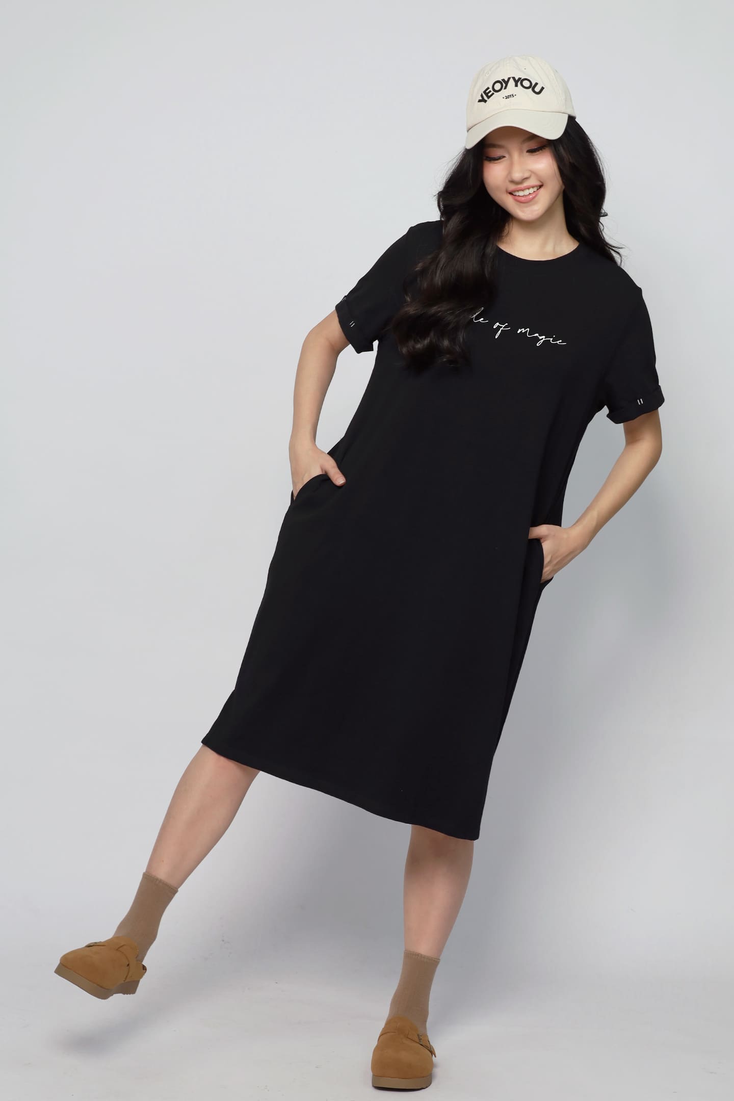 JOY - Made of Magic Tee Dress in Black