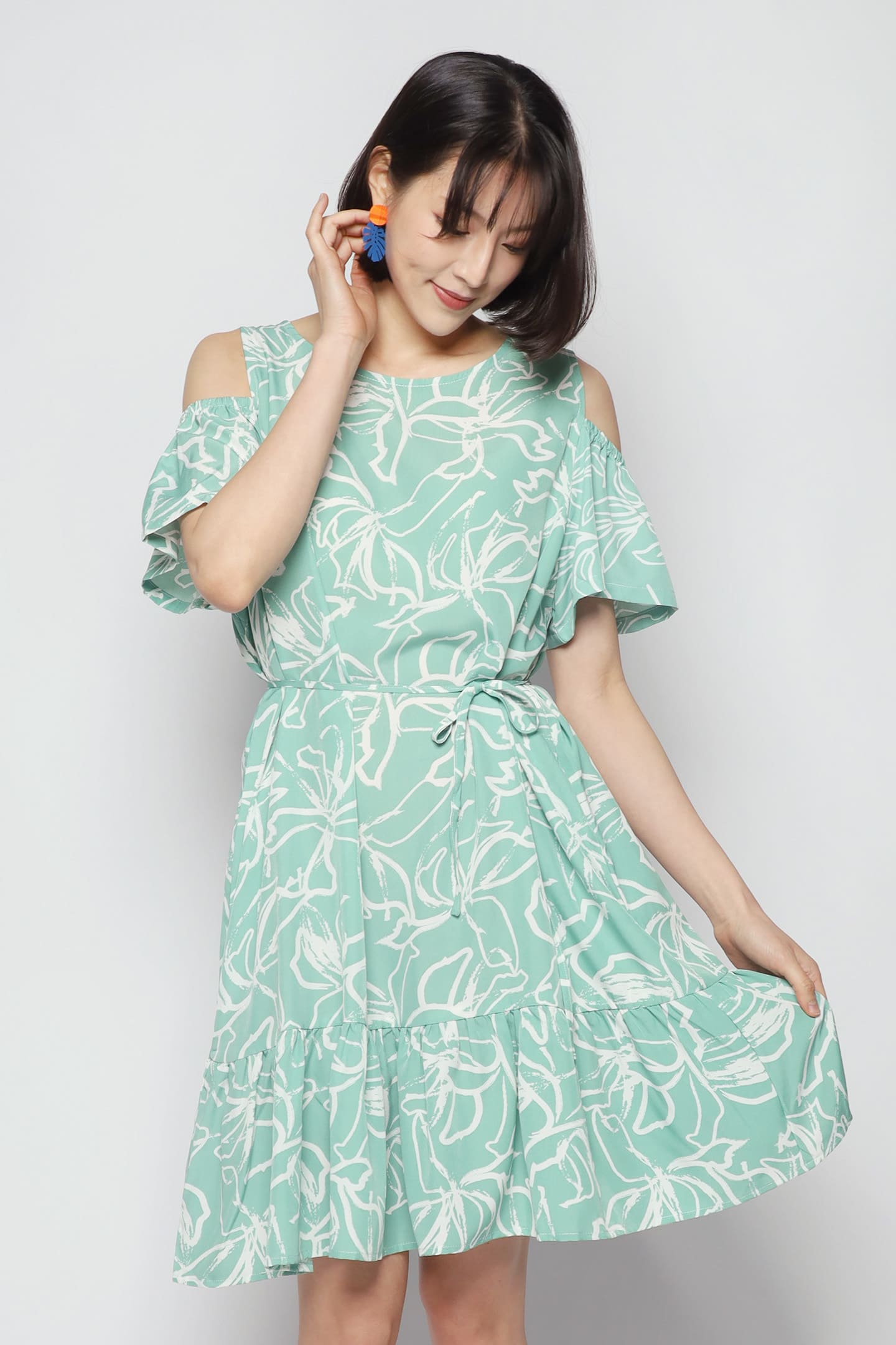 Mary Jane Dress in Green Blooms