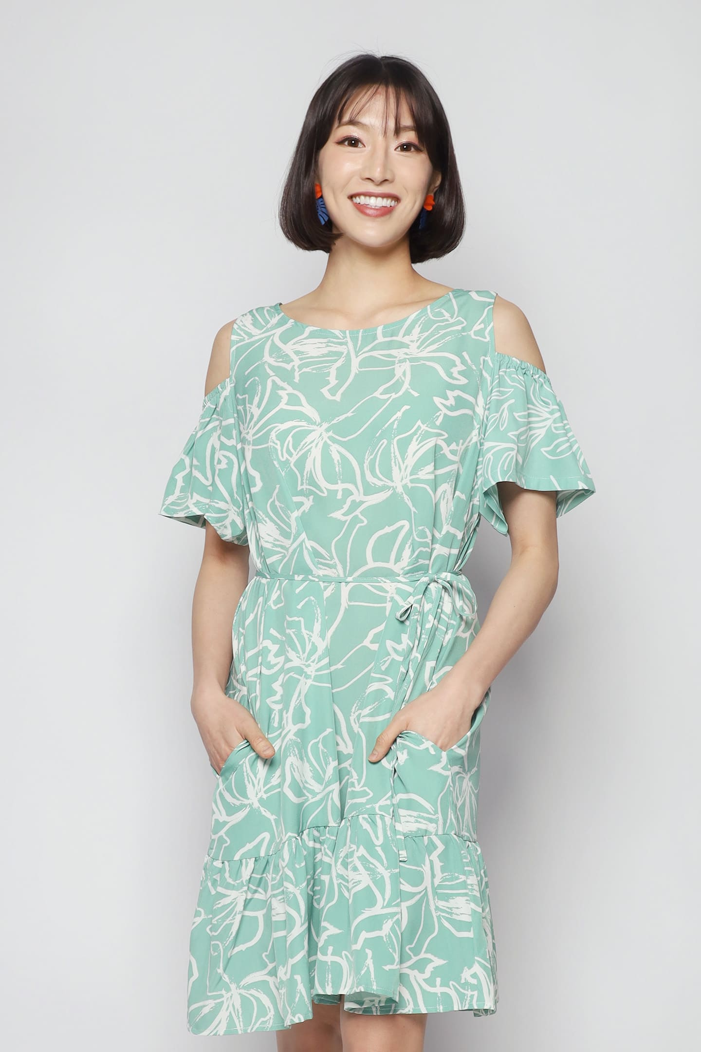 Mary Jane Dress in Green Blooms