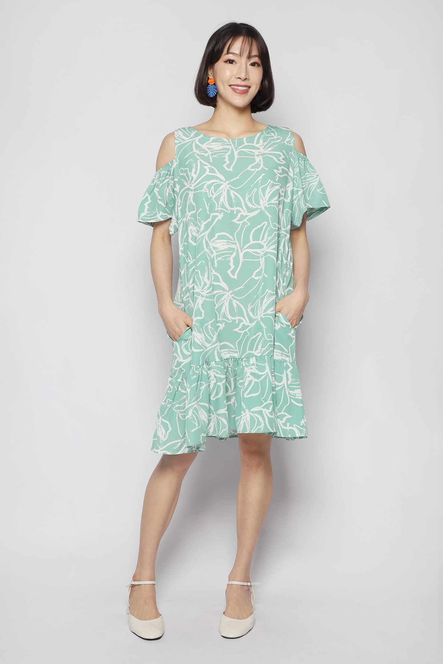 Mary Jane Dress in Green Blooms