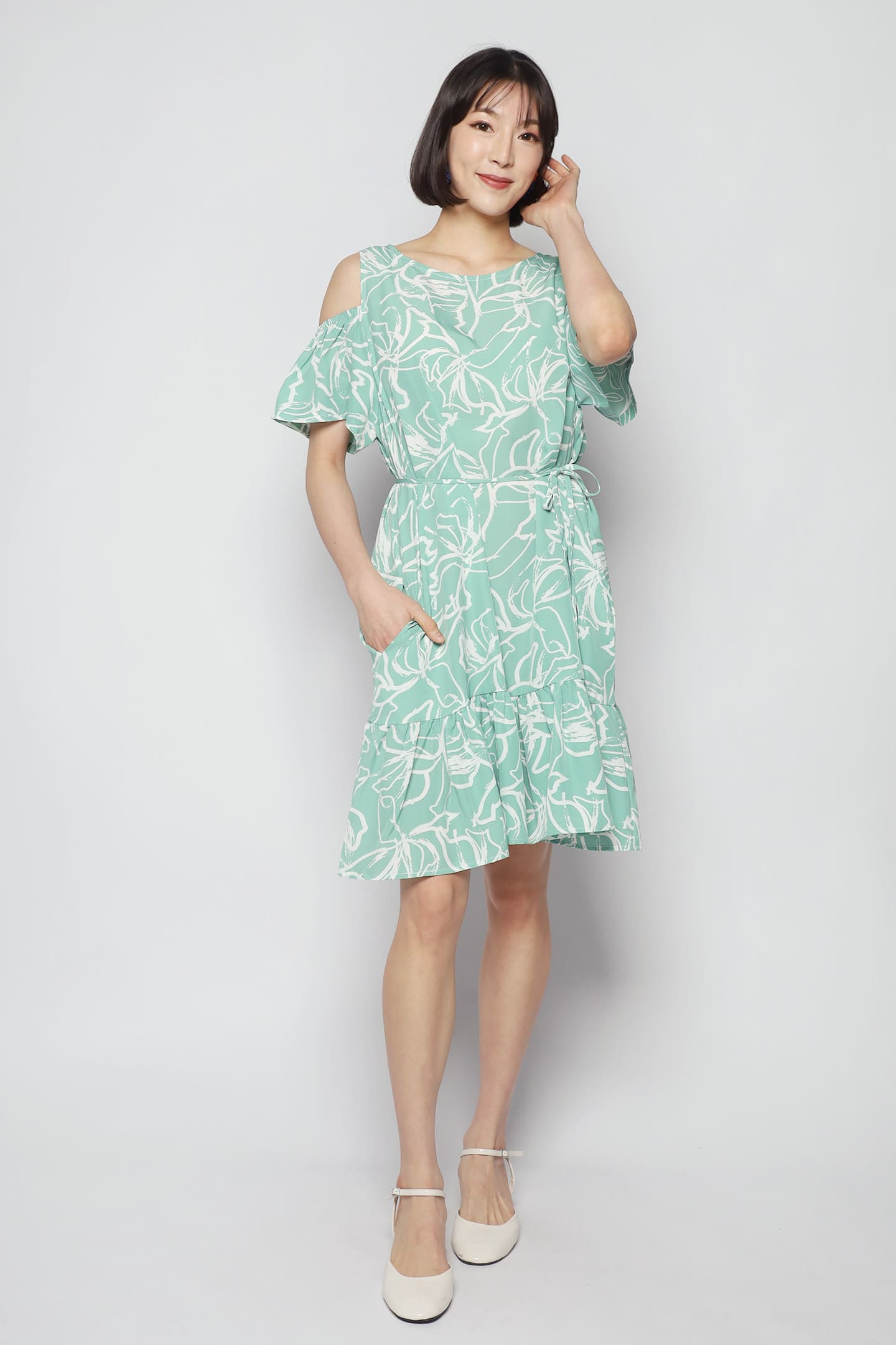 Mary Jane Dress in Green Blooms