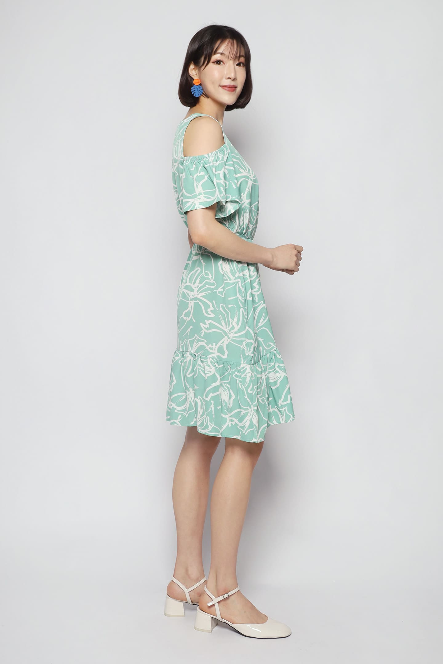 Mary Jane Dress in Green Blooms