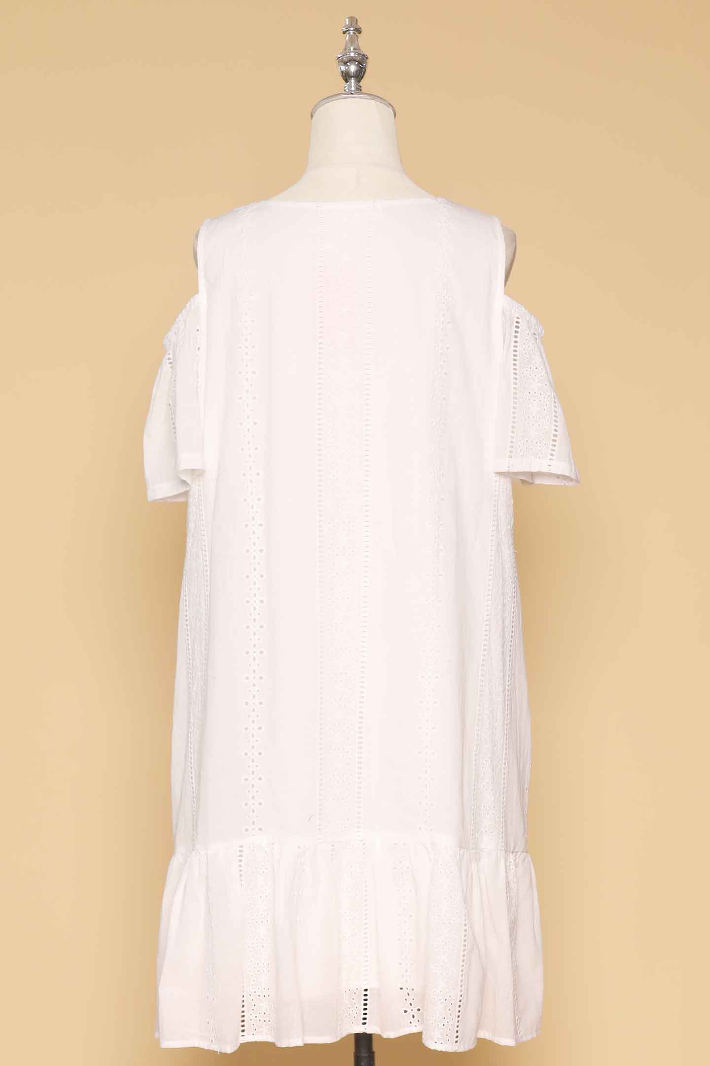 PO - Mary Jane Cold Shoulder Dress in White Crochet