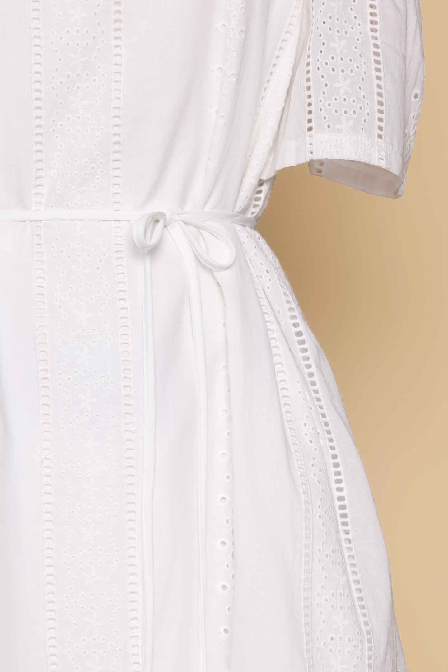 PO - Mary Jane Cold Shoulder Dress in White Crochet