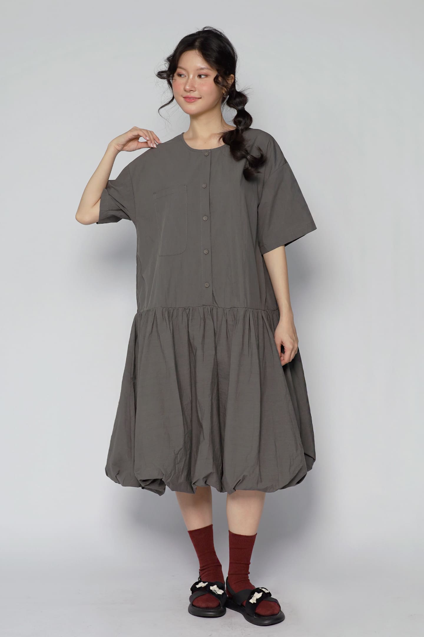 JOY - Mave Dress in Dark Grey