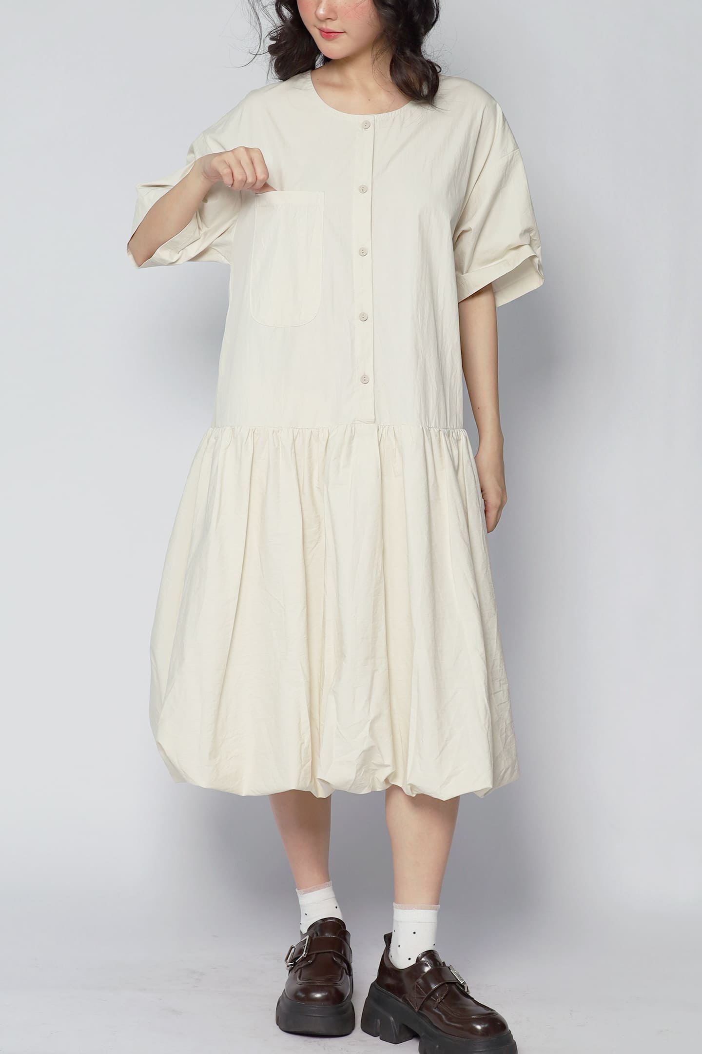 JOY - Mave Dress in Khaki Cream
