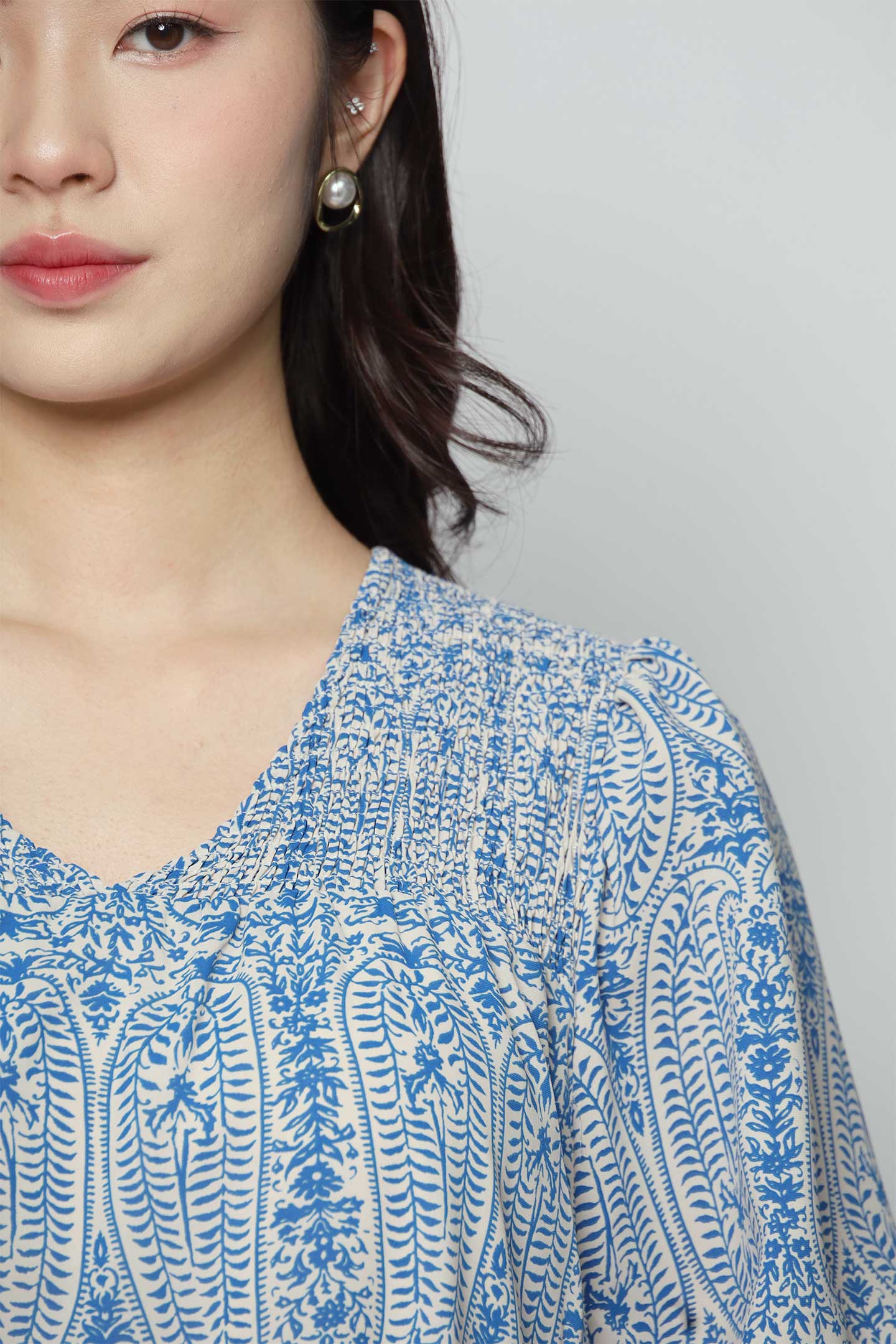 Melbourne Dress in Blue Paisley