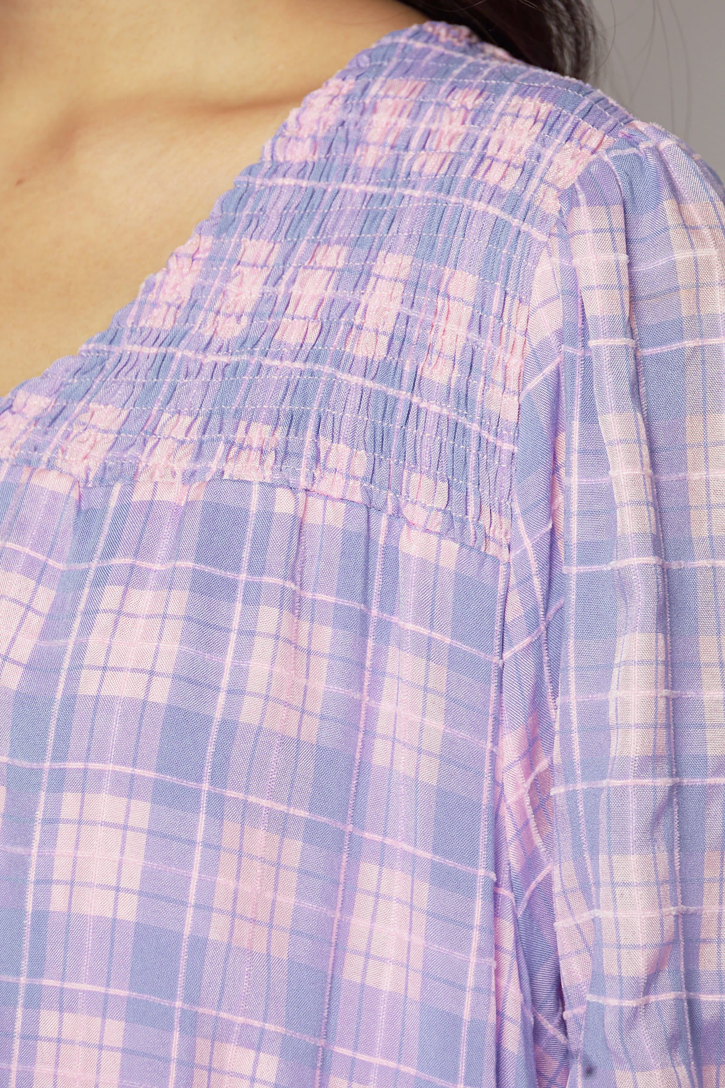 Melbourne Dress in Lavender Plaid