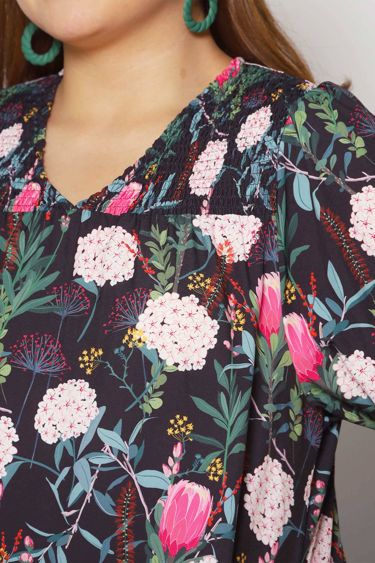 Melbourne Dress in Pink Poppies