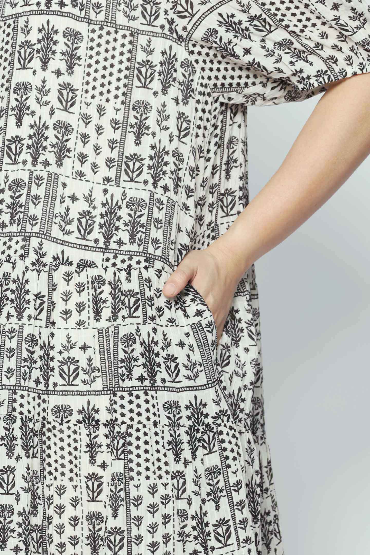 Melbourne Dress in Spring Blocks