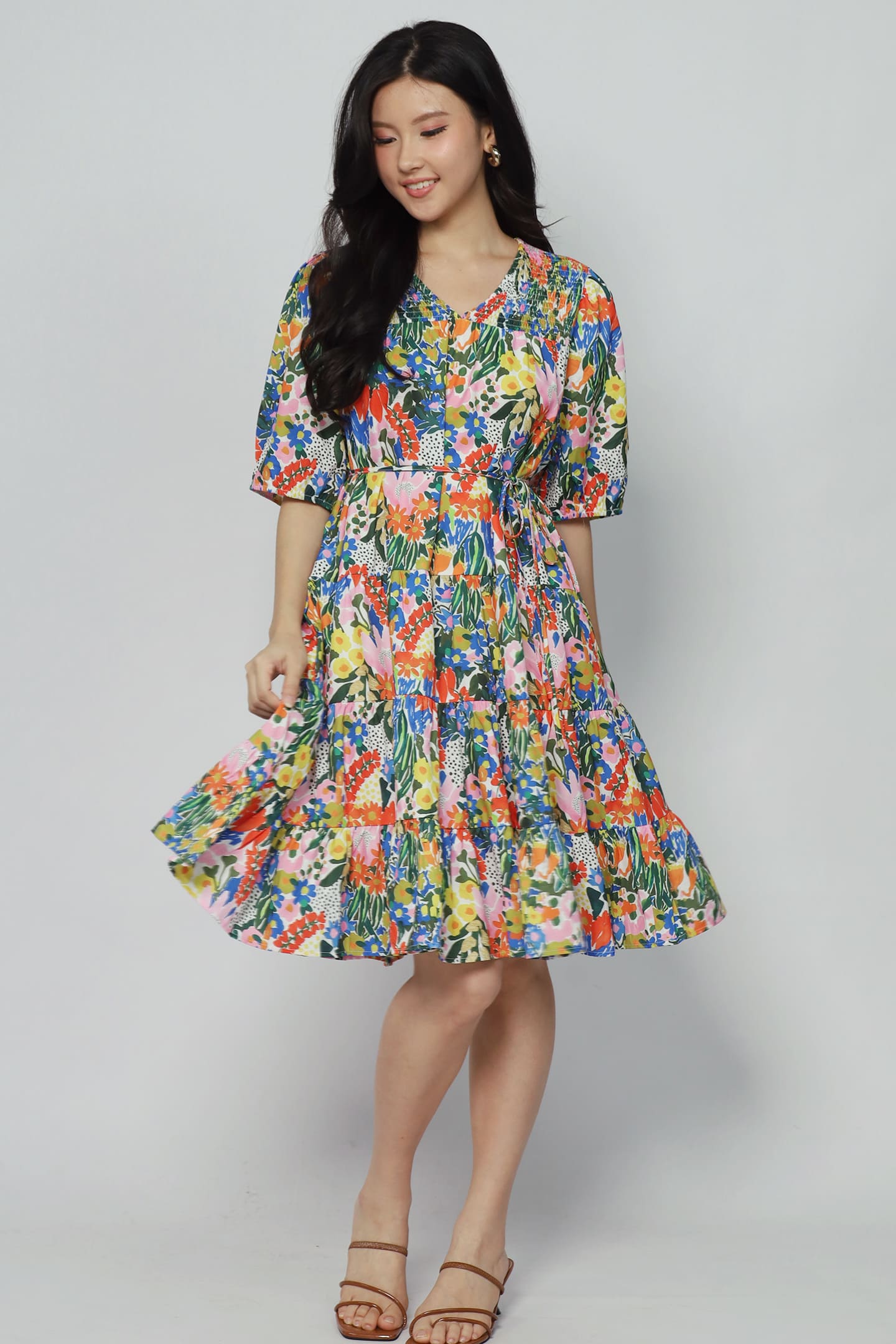 Melbourne Dress in Sunset Marigold