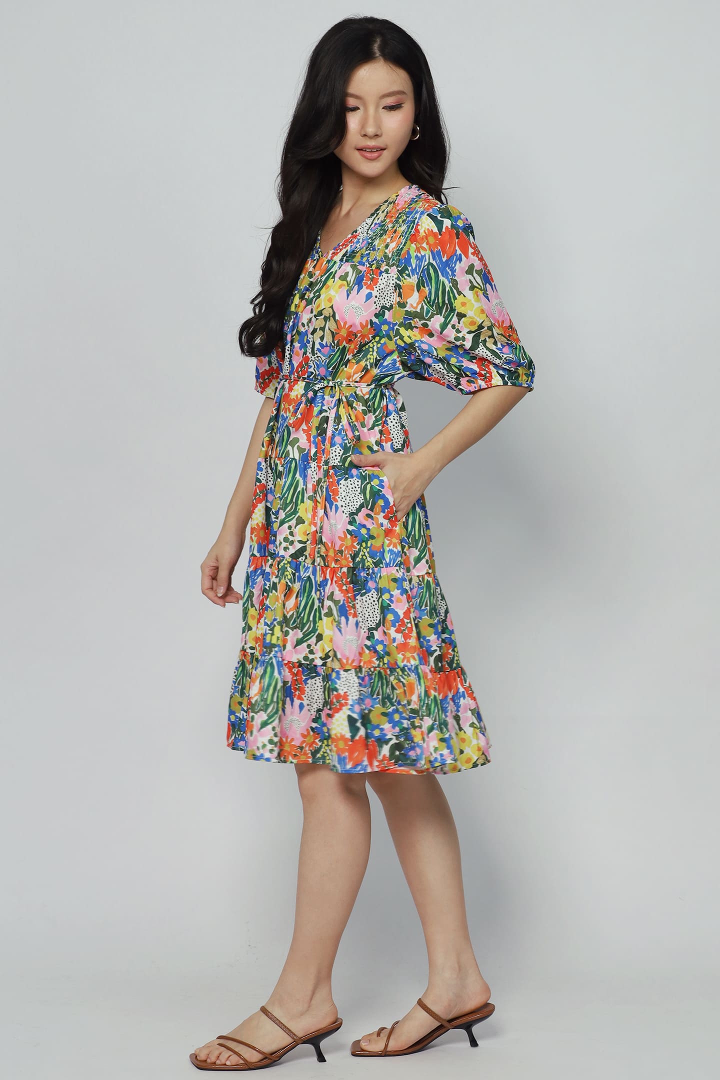 Melbourne Dress in Sunset Marigold