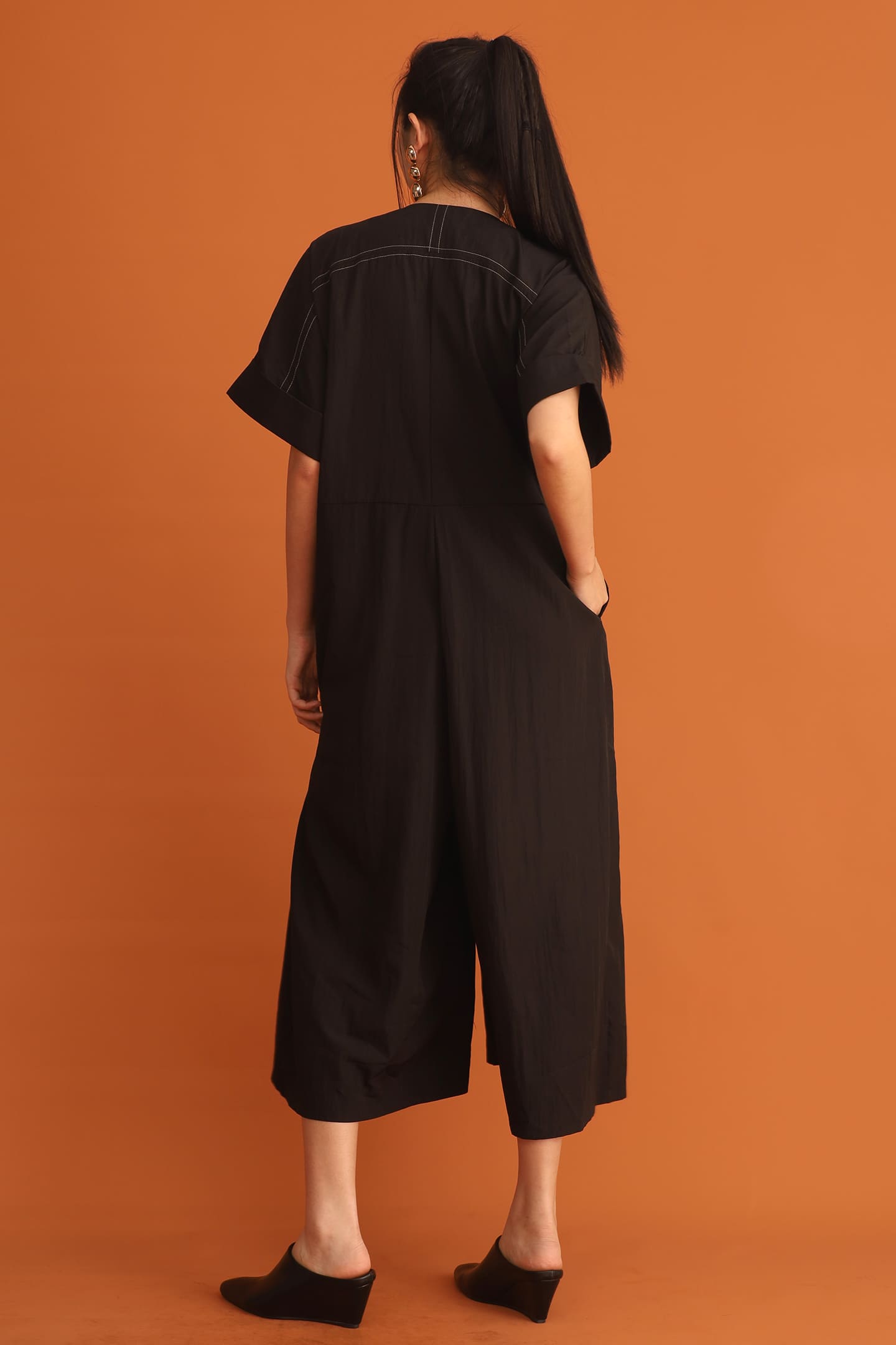 CHOSEN - Melodie Trimming Jumpsuit in Black
