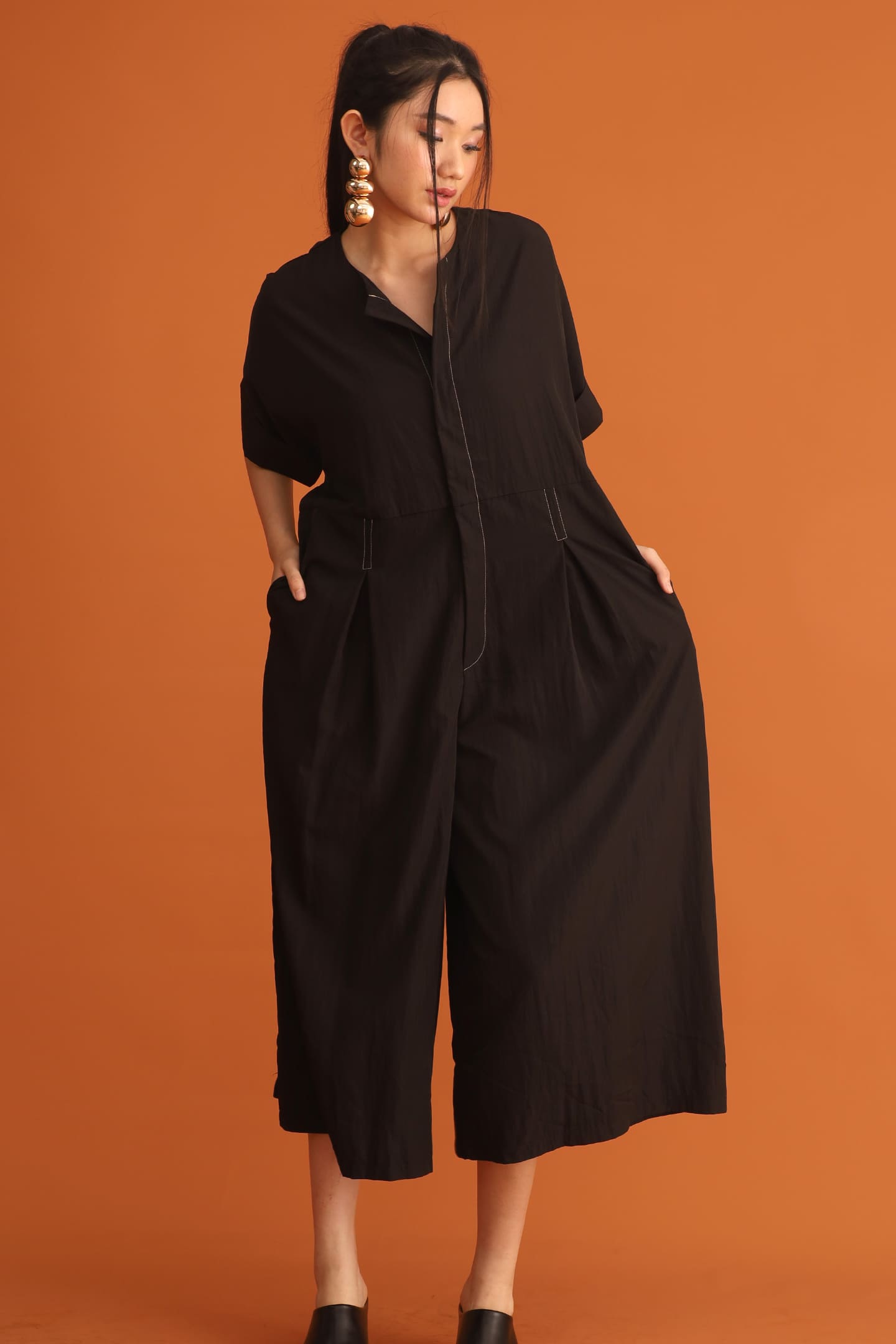 CHOSEN - Melodie Trimming Jumpsuit in Black