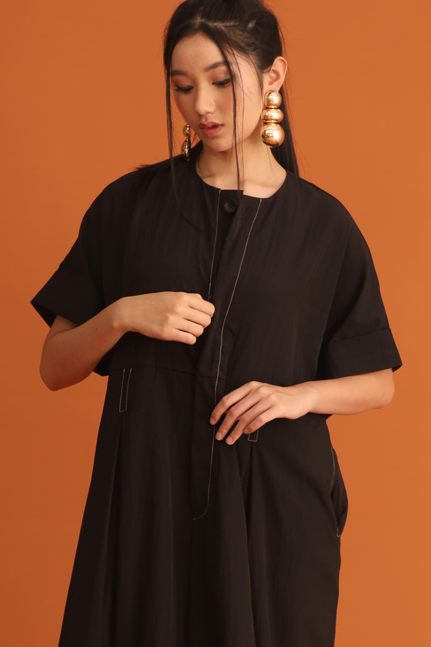 CHOSEN - Melodie Trimming Jumpsuit in Black