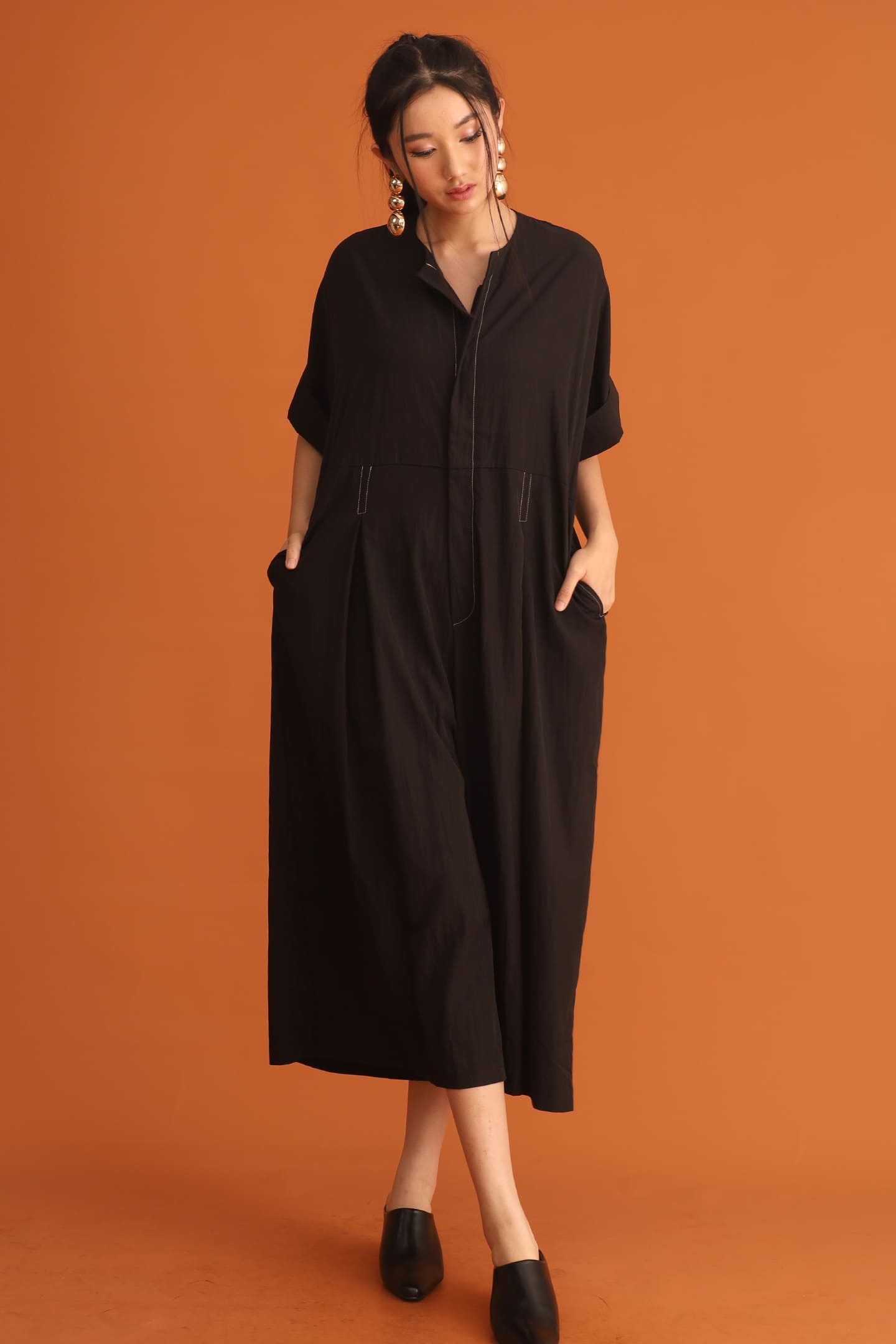 CHOSEN - Melodie Trimming Jumpsuit in Black