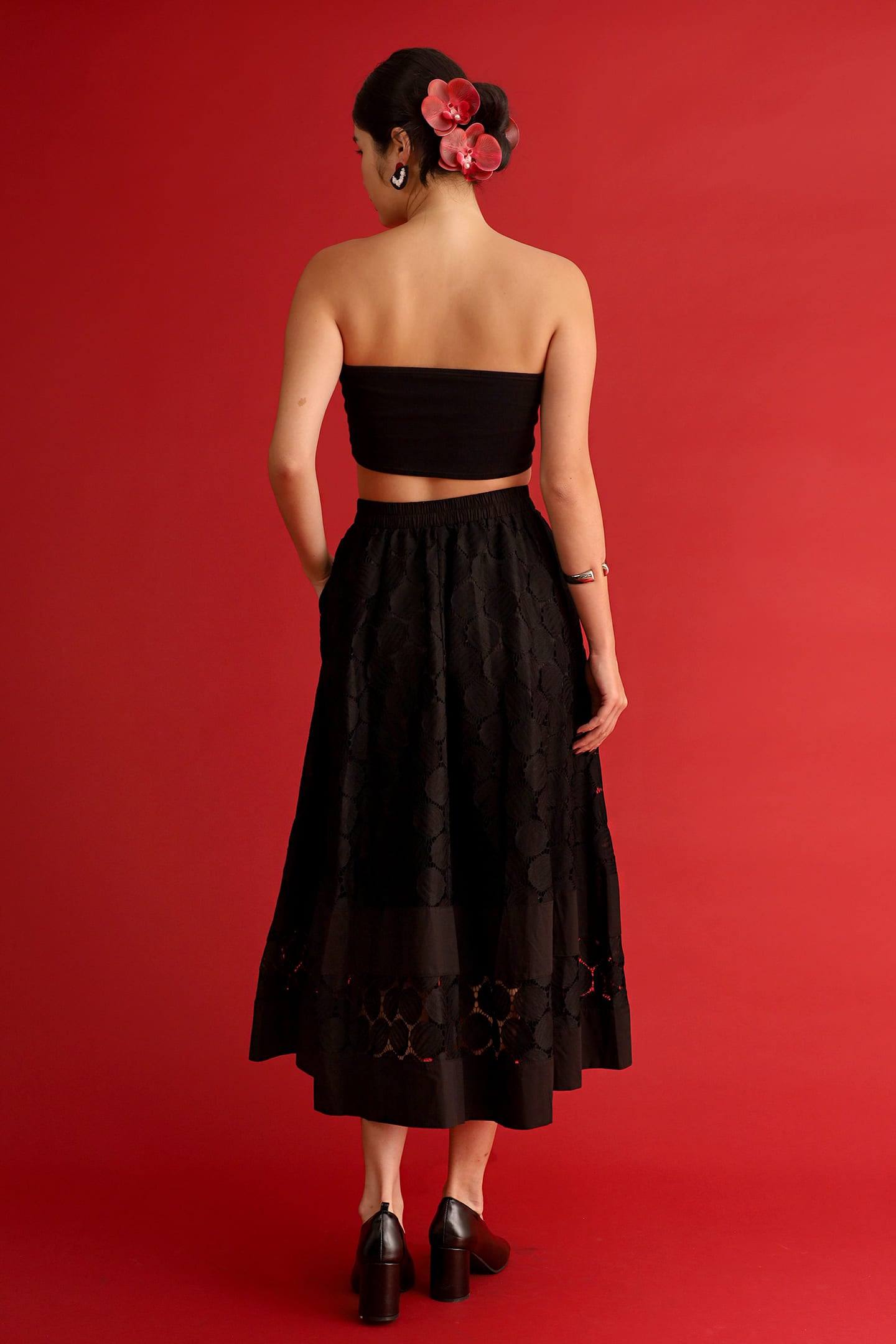CHOSEN - Midnight Lace Skirt in Black
