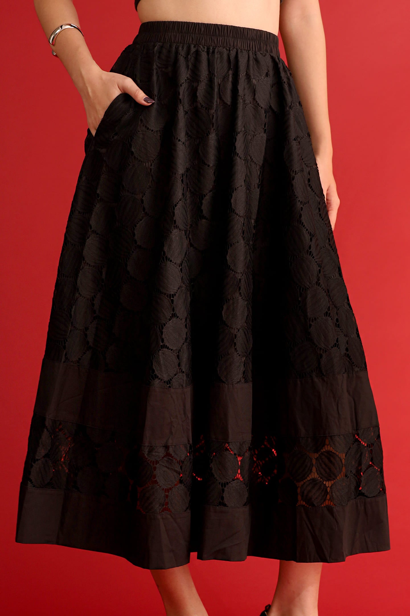 CHOSEN - Midnight Lace Skirt in Black