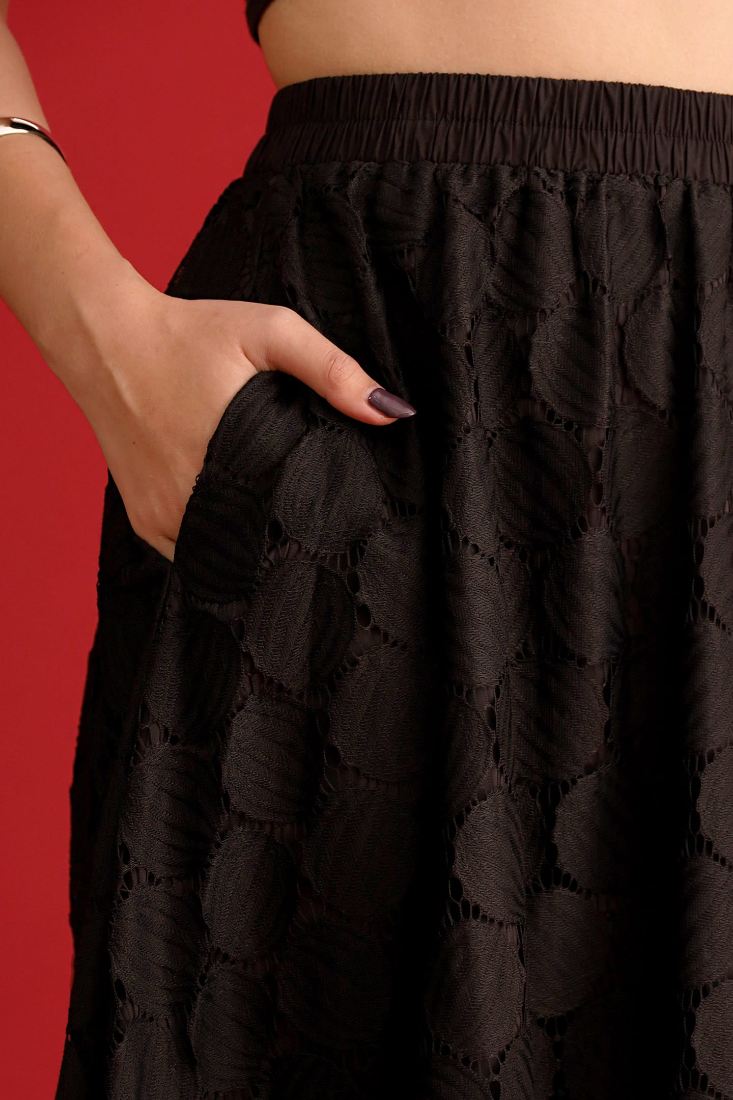 CHOSEN - Midnight Lace Skirt in Black