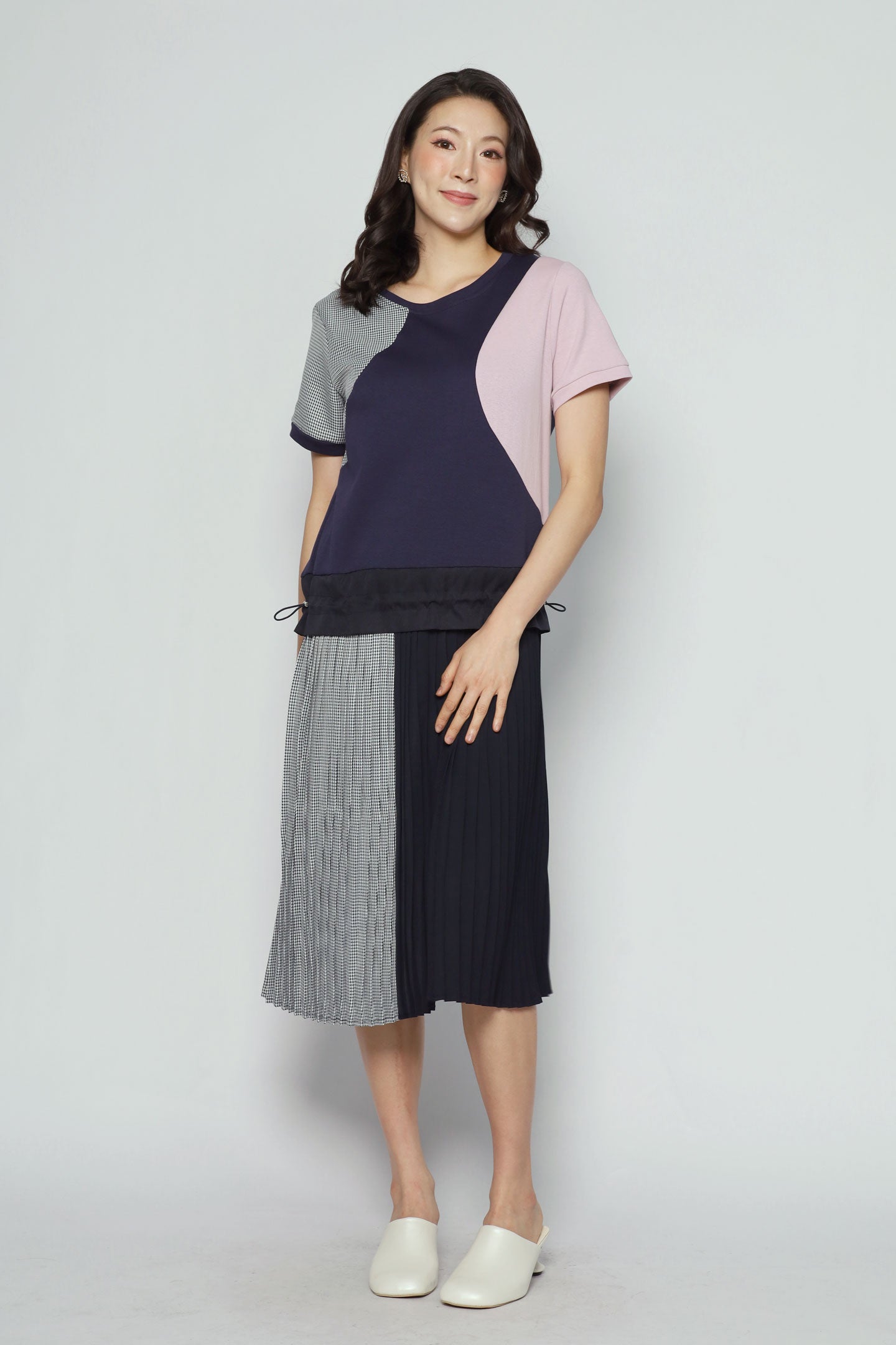 Miguel Colourblock Dress in Pink