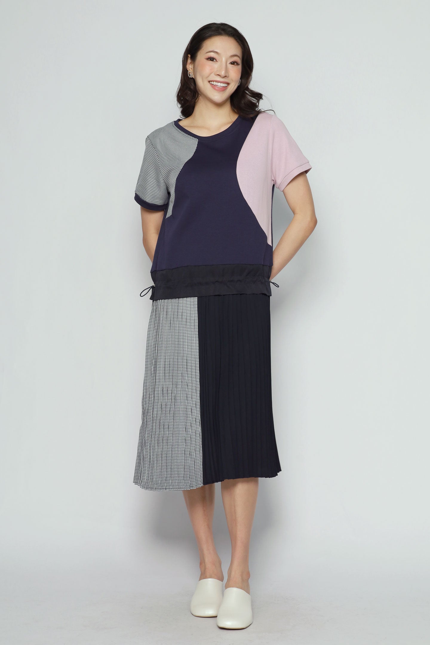 Miguel Colourblock Dress in Pink