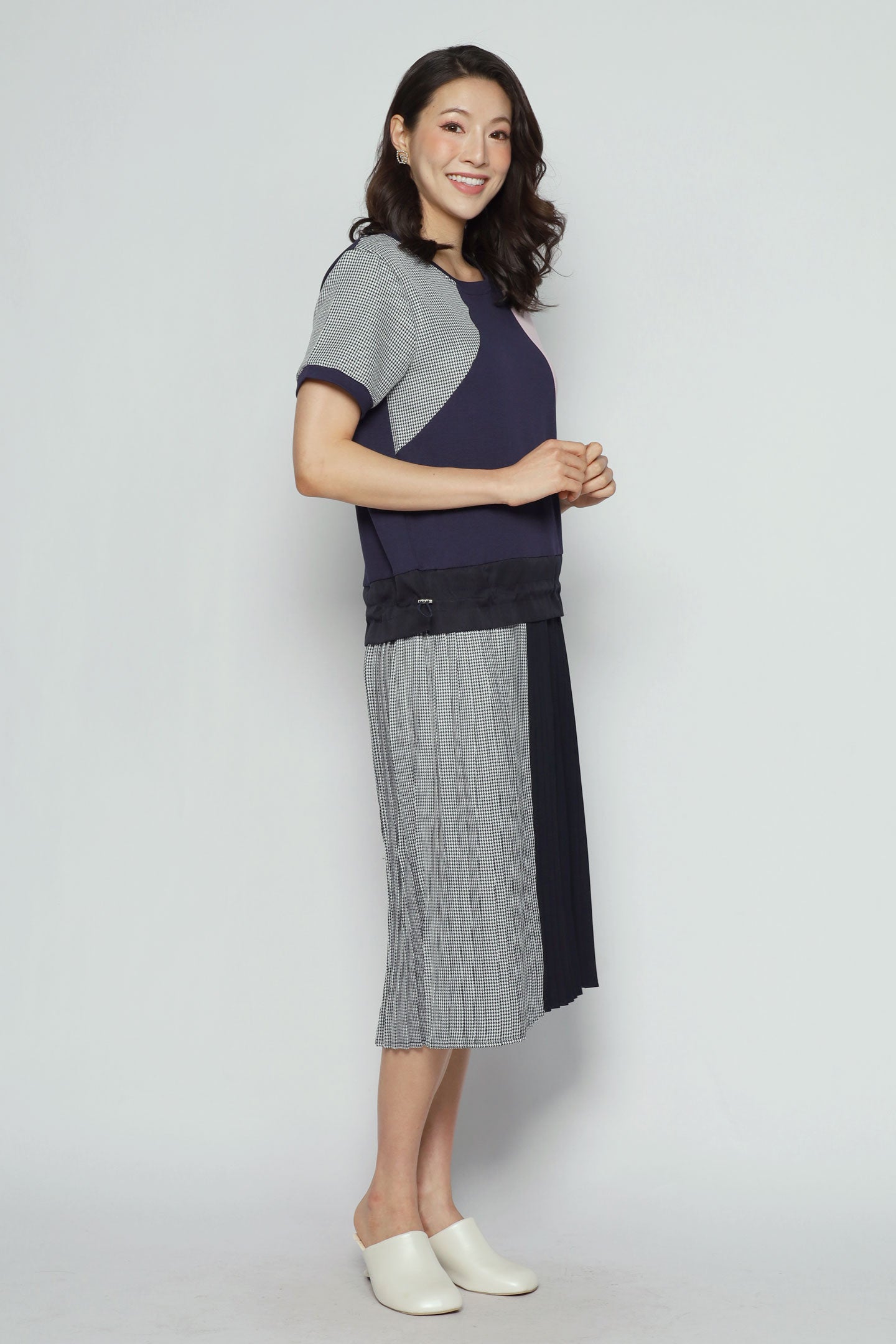 Miguel Colourblock Dress in Pink