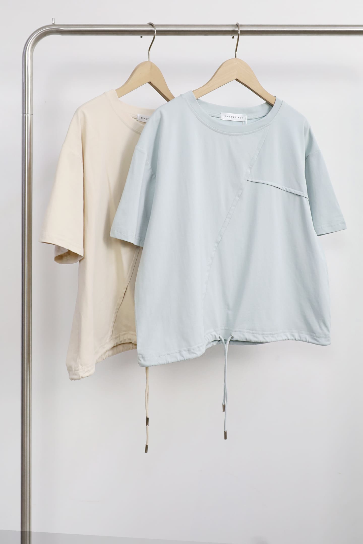 Backorders Easy By TE - Minoo Drawstring Top in Baby Blue