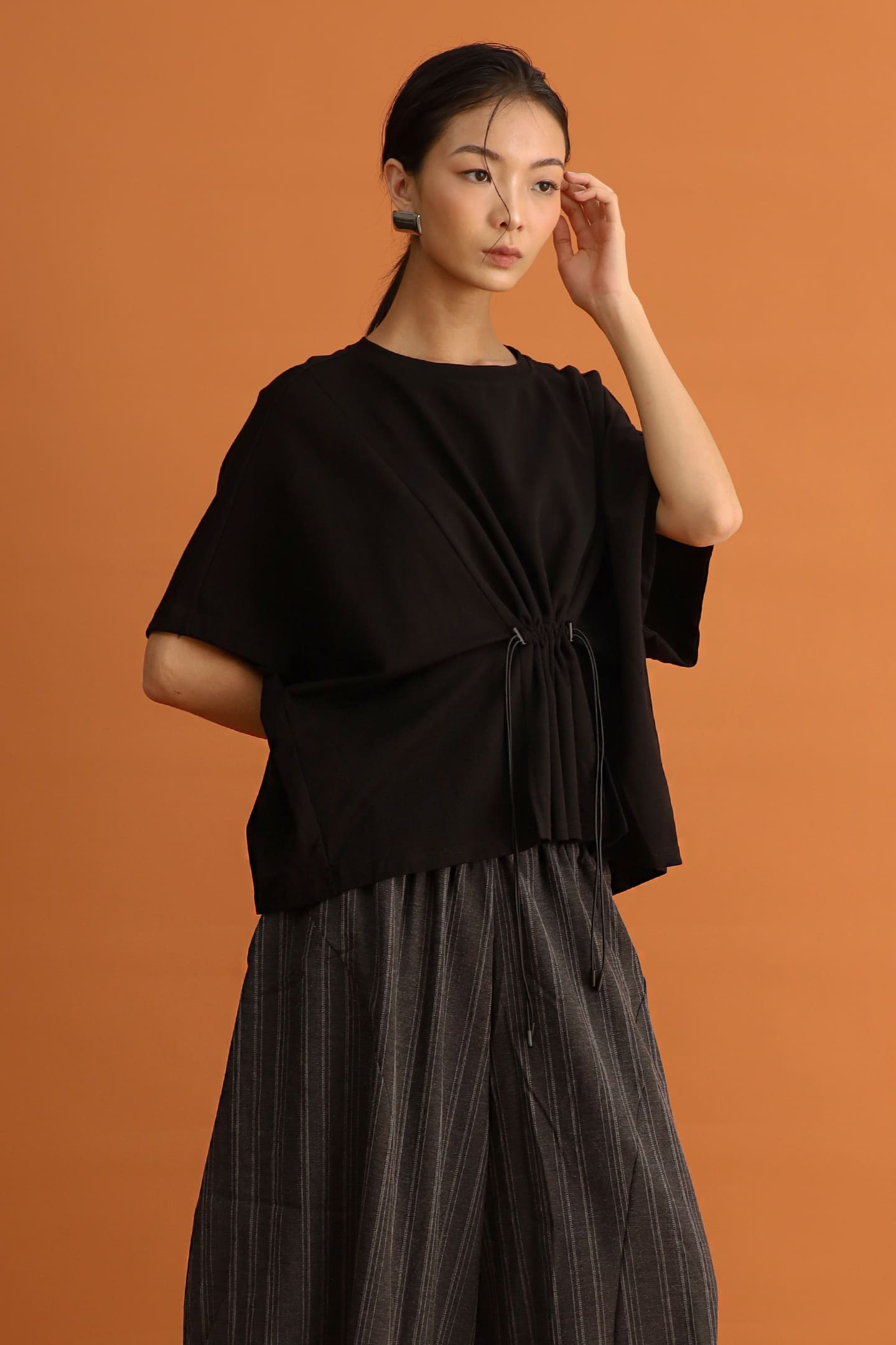 CHOSEN - Mio Drawstring Top in Black