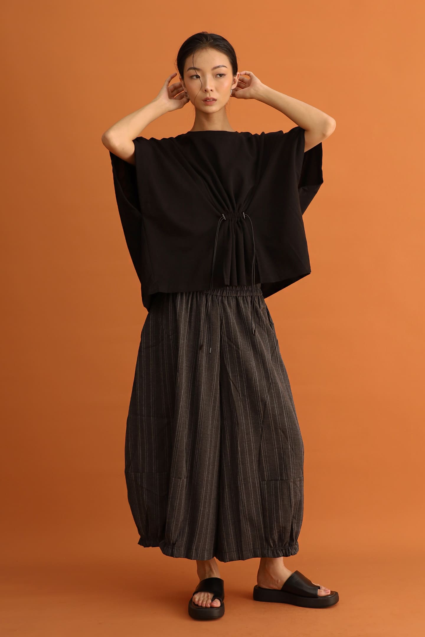CHOSEN - Mio Drawstring Top in Black