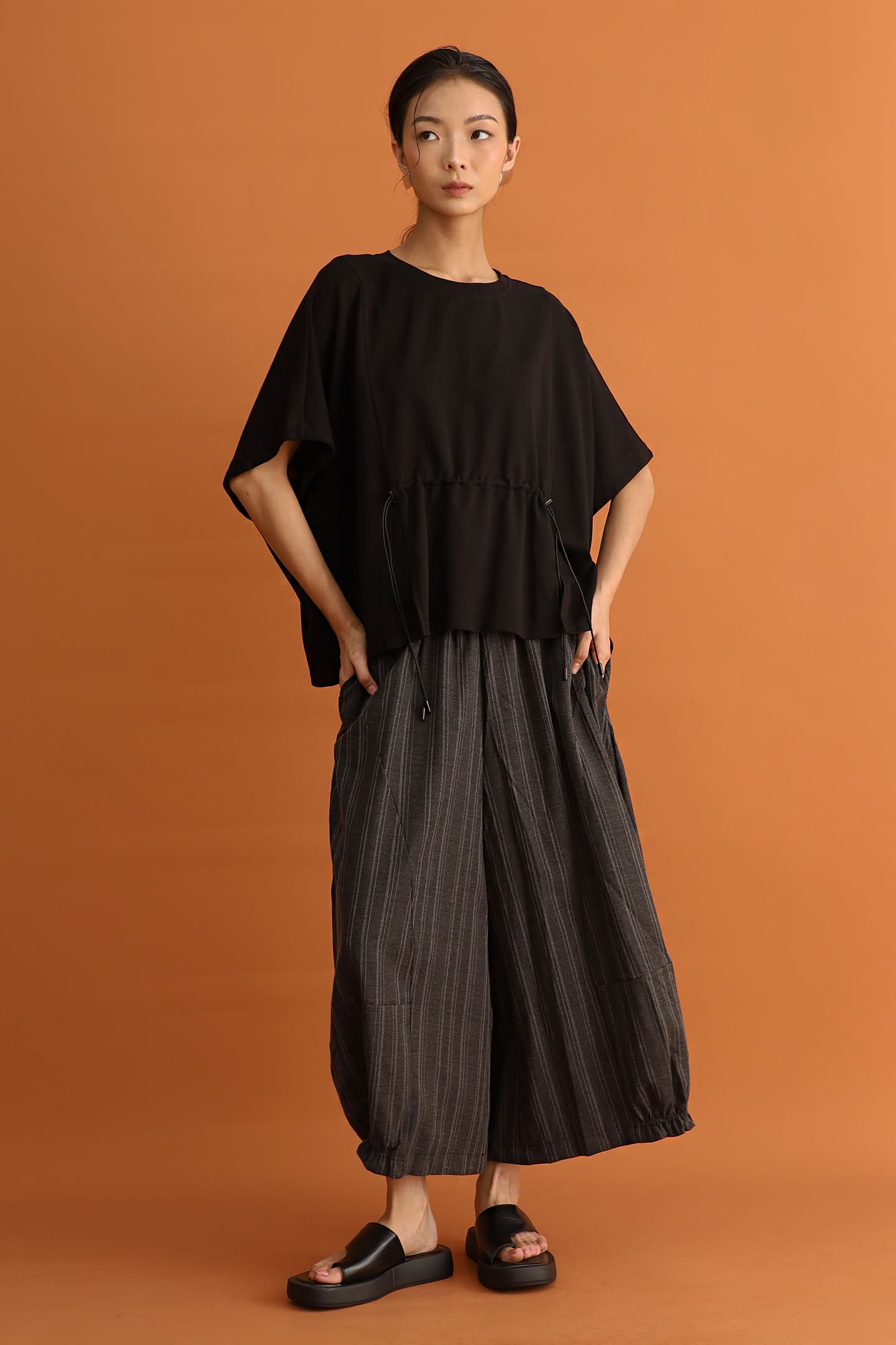CHOSEN - Mio Drawstring Top in Black