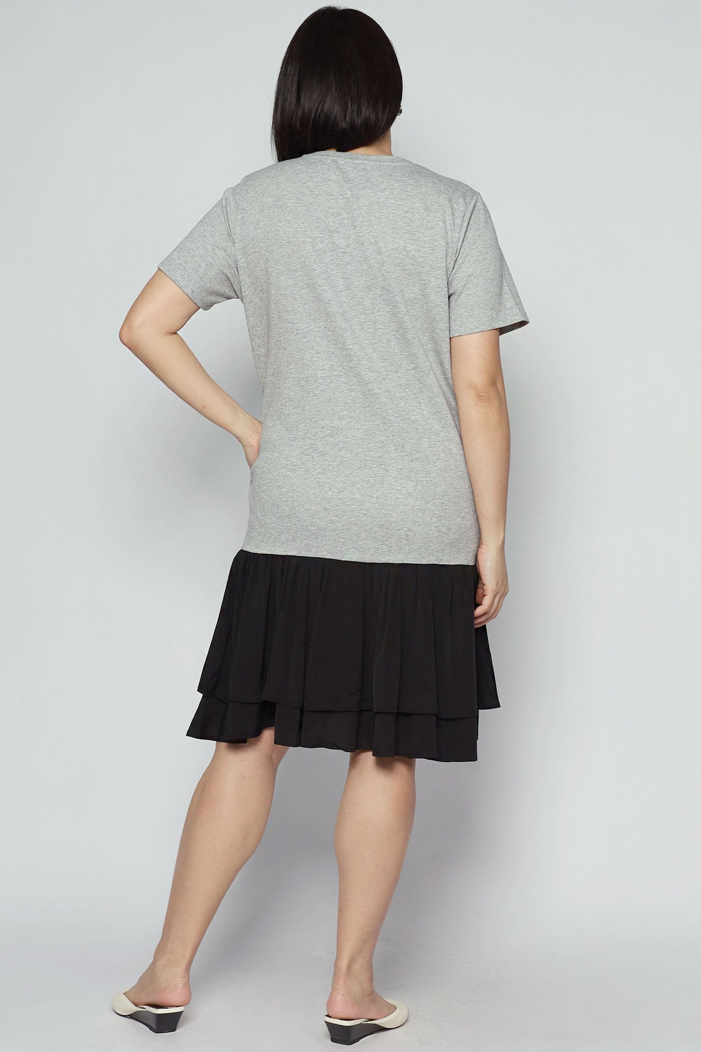 Mira Colourblock Dress in Grey