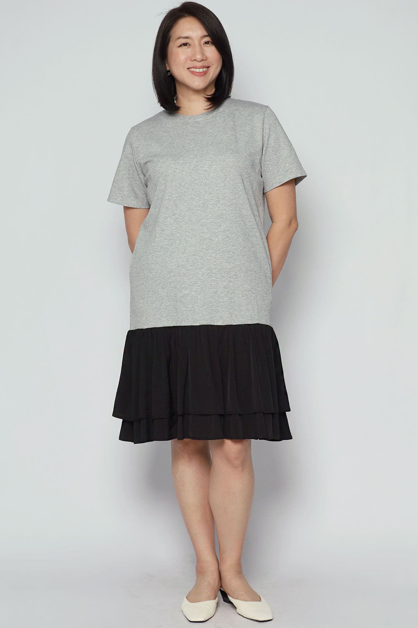 Mira Colourblock Dress in Grey