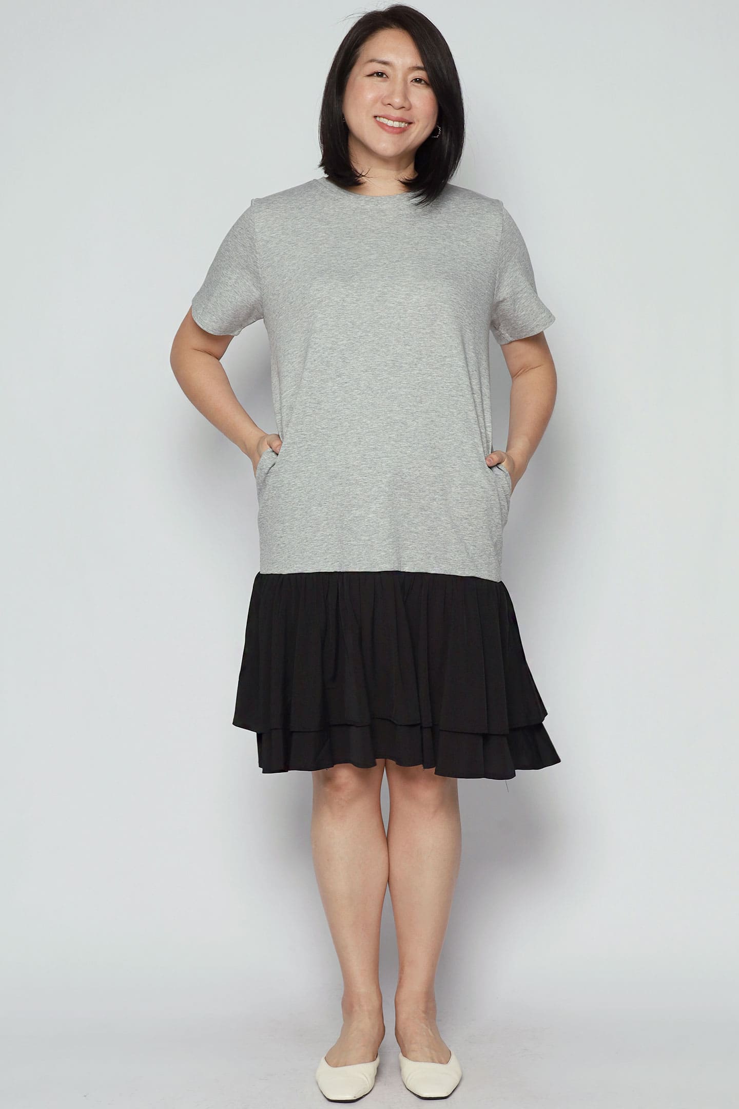 Mira Colourblock Dress in Grey