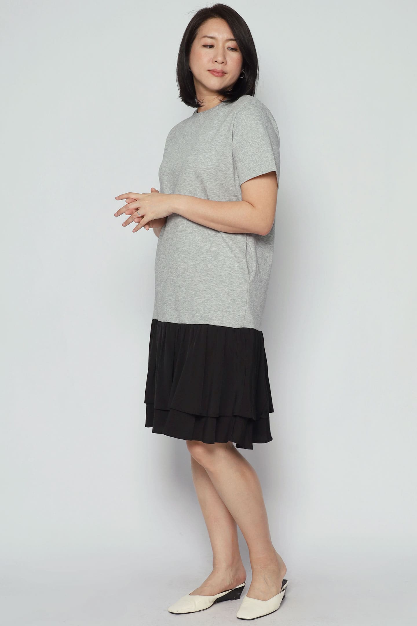 Mira Colourblock Dress in Grey