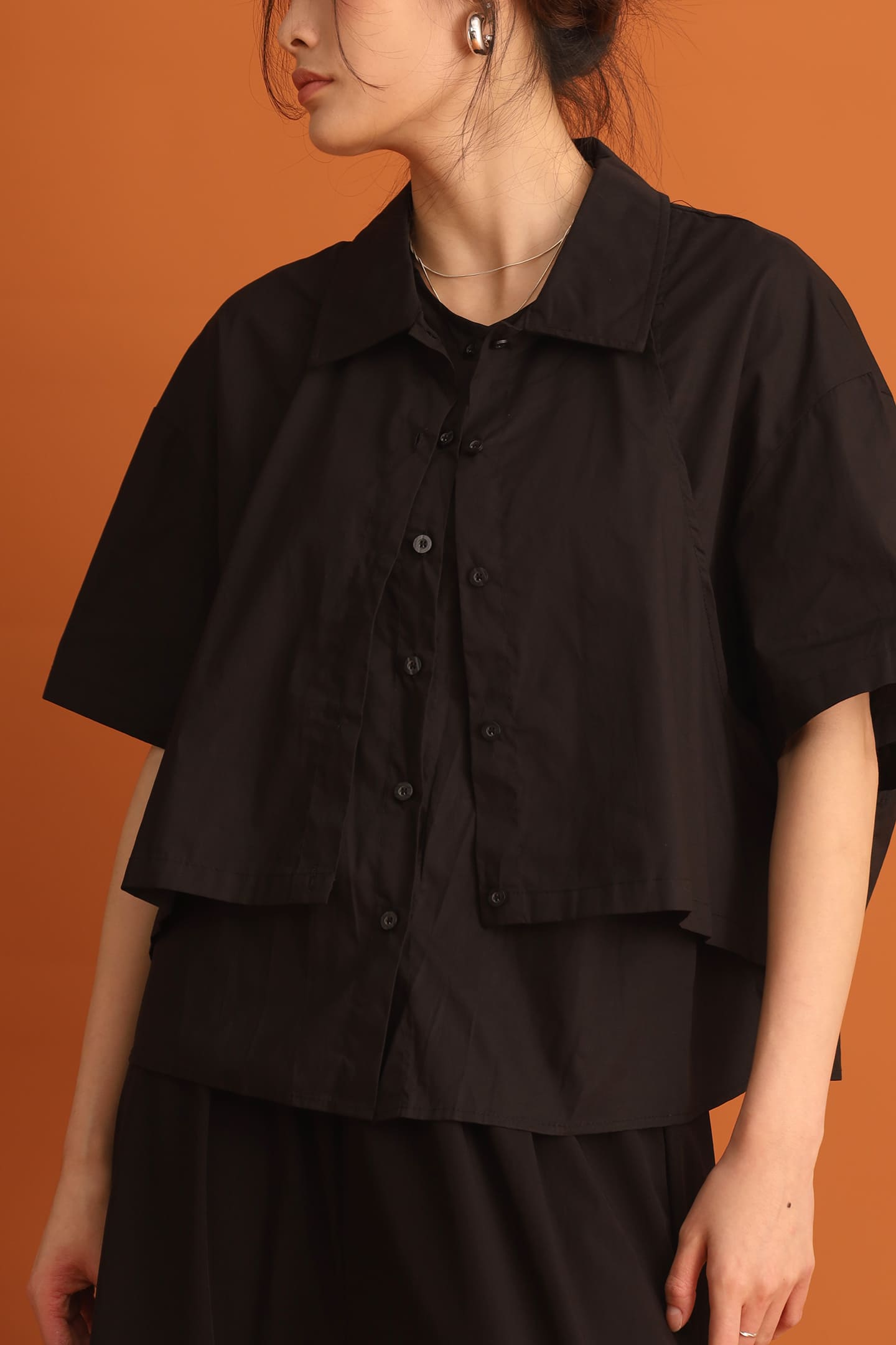 CHOSEN - Miyeon Layered Shirt in Black