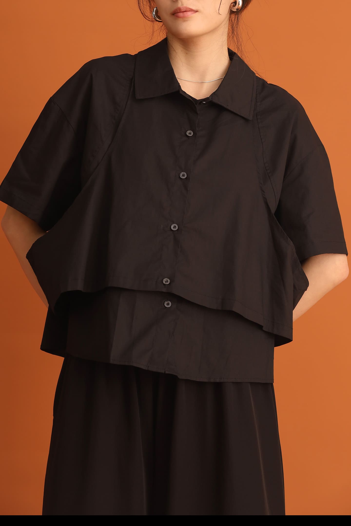 CHOSEN - Miyeon Layered Shirt in Black