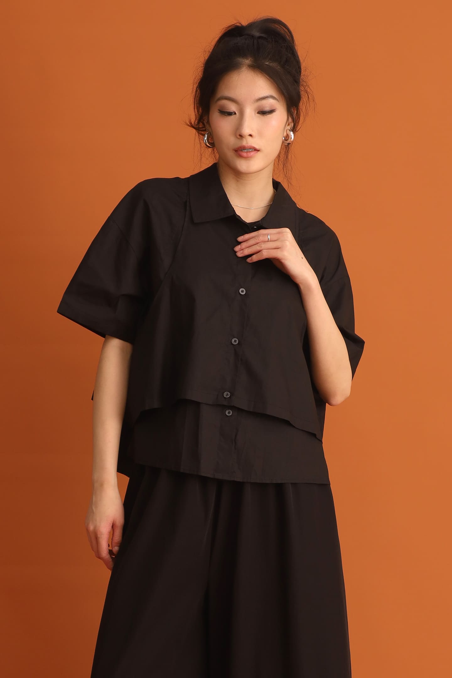 CHOSEN - Miyeon Layered Shirt in Black