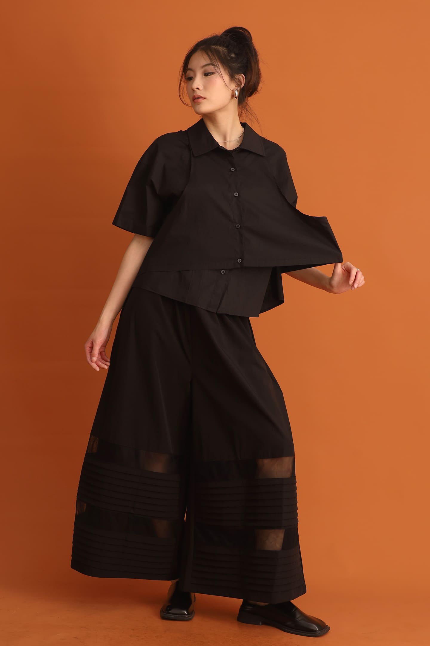 CHOSEN - Miyeon Layered Shirt in Black