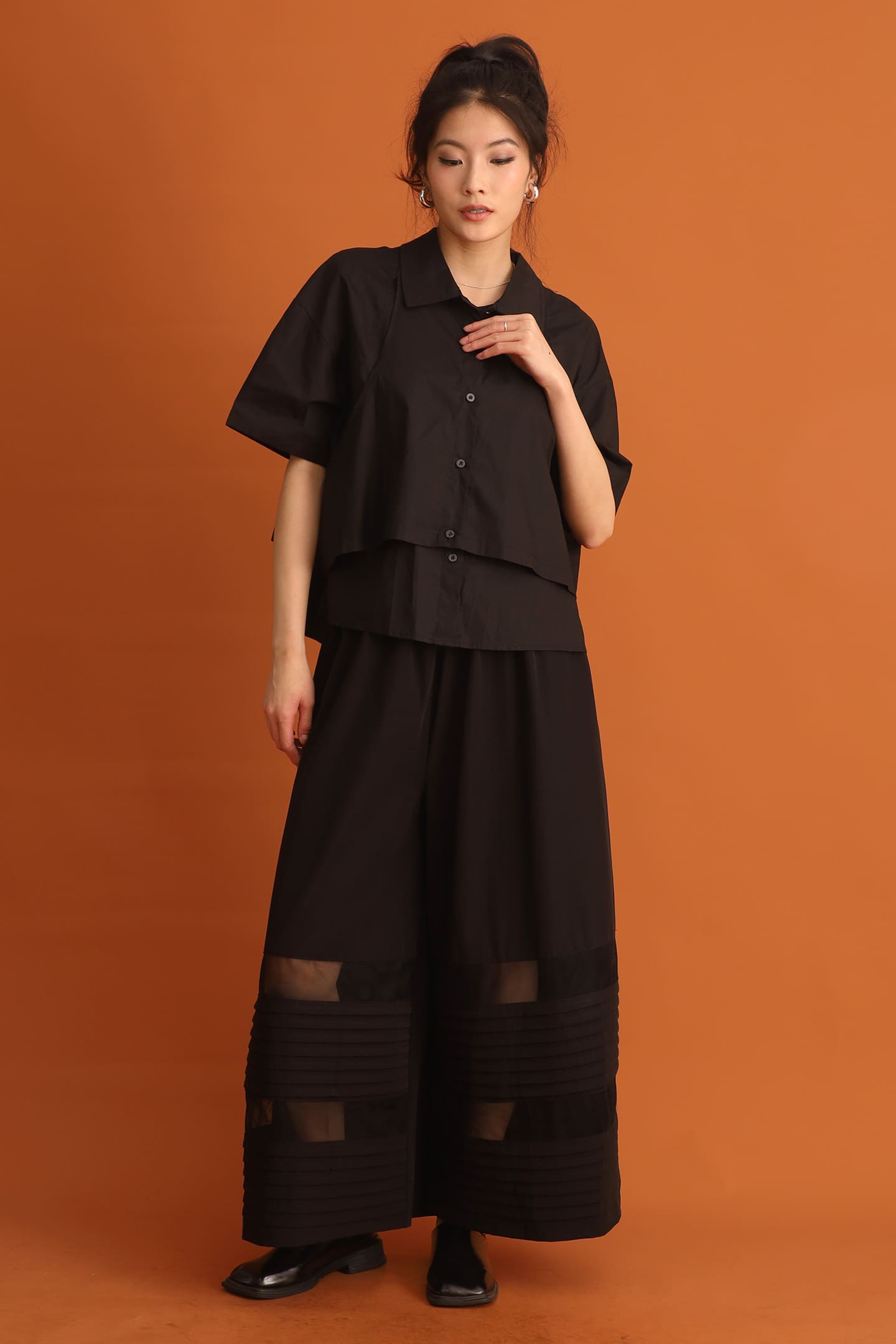 CHOSEN - Miyeon Layered Shirt in Black