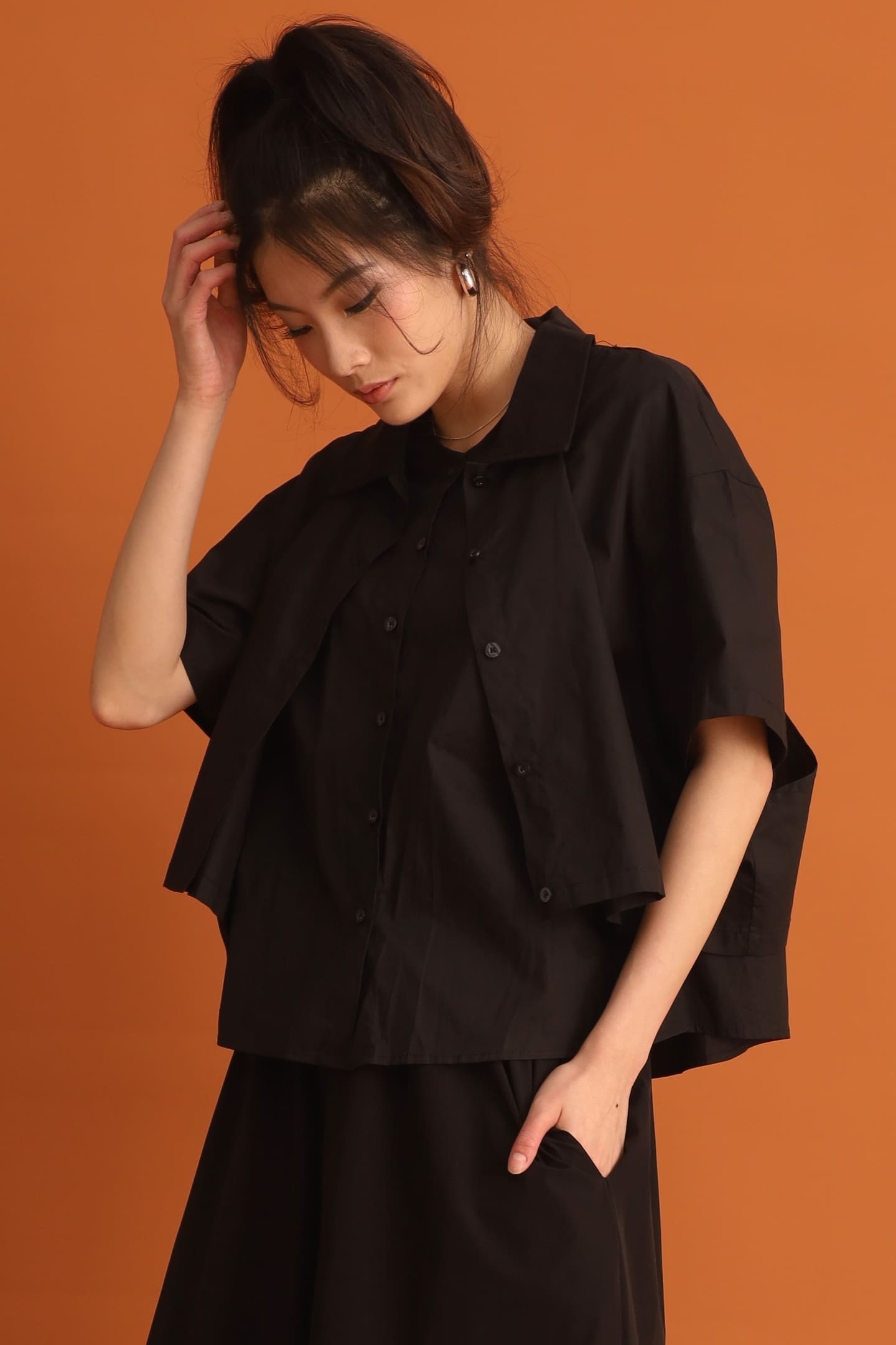 CHOSEN - Miyeon Layered Shirt in Black