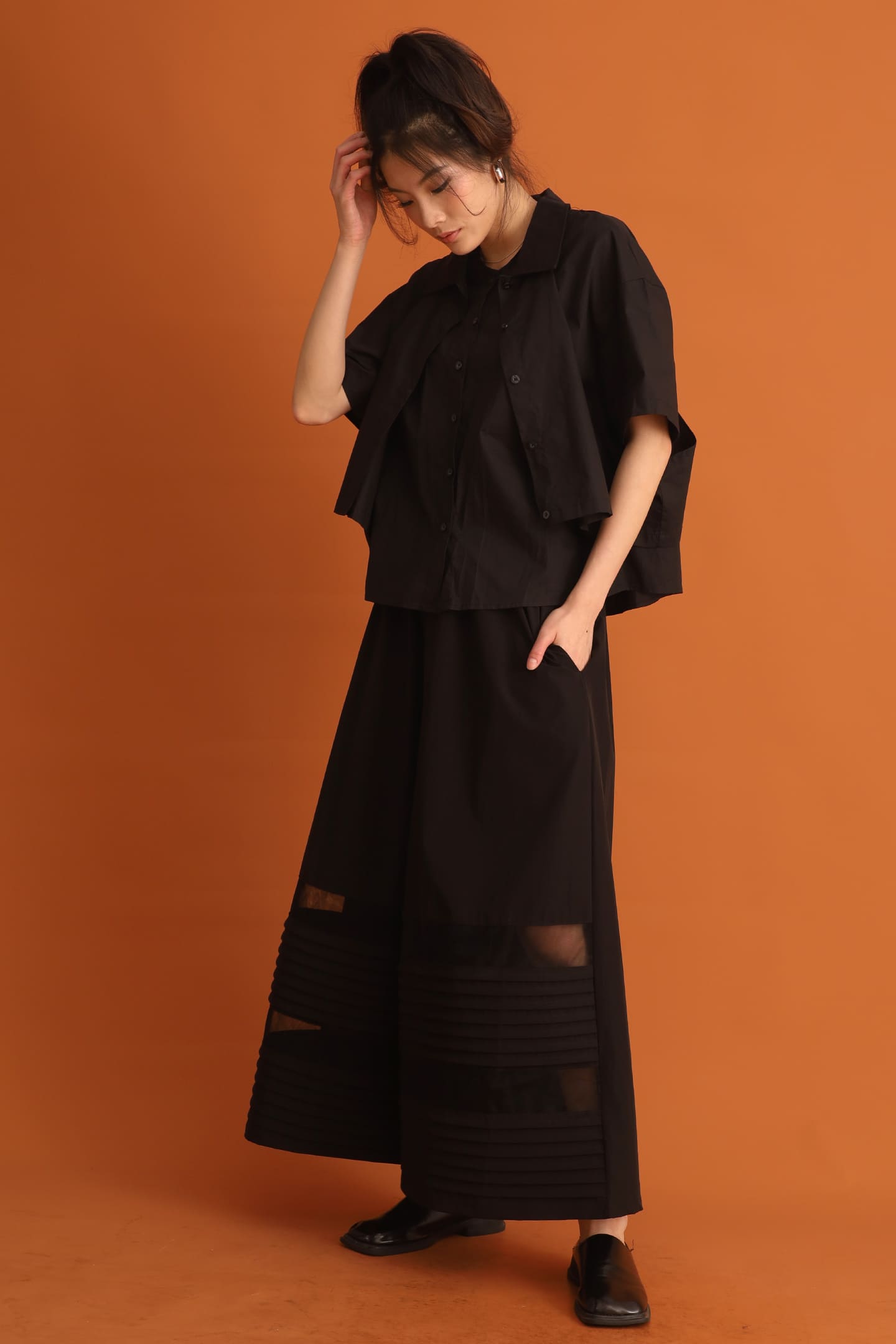 CHOSEN - Miyeon Layered Shirt in Black