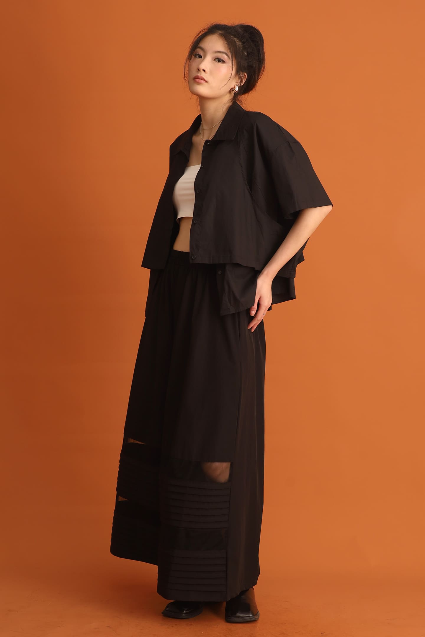 CHOSEN - Miyeon Layered Shirt in Black