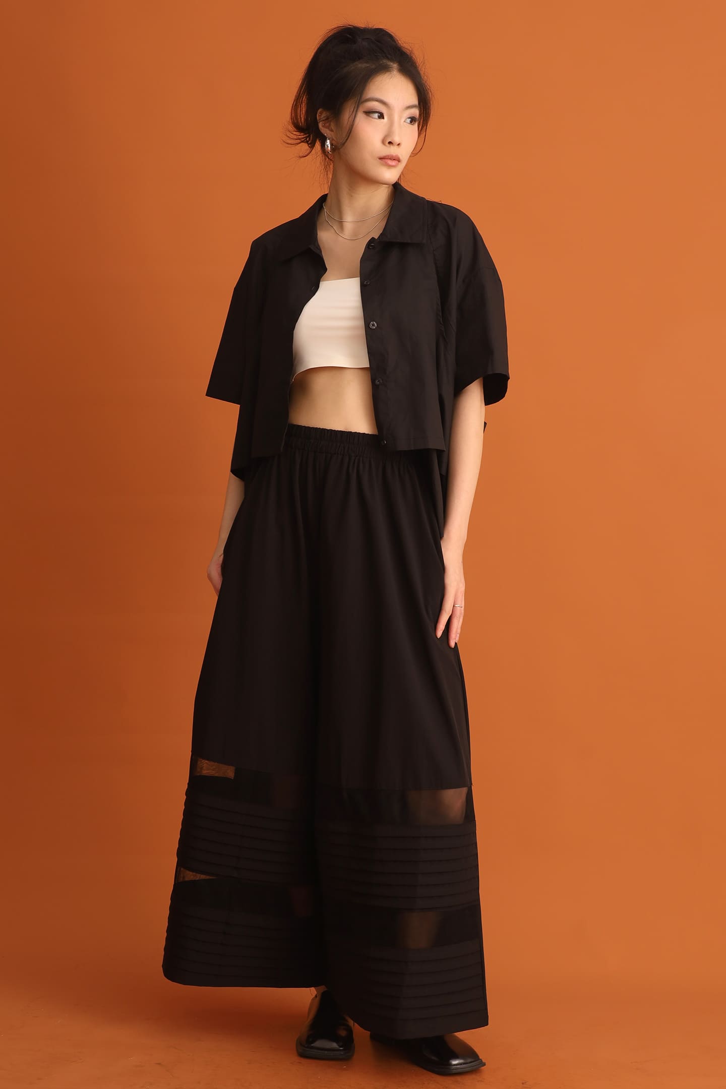 CHOSEN - Miyeon Layered Shirt in Black